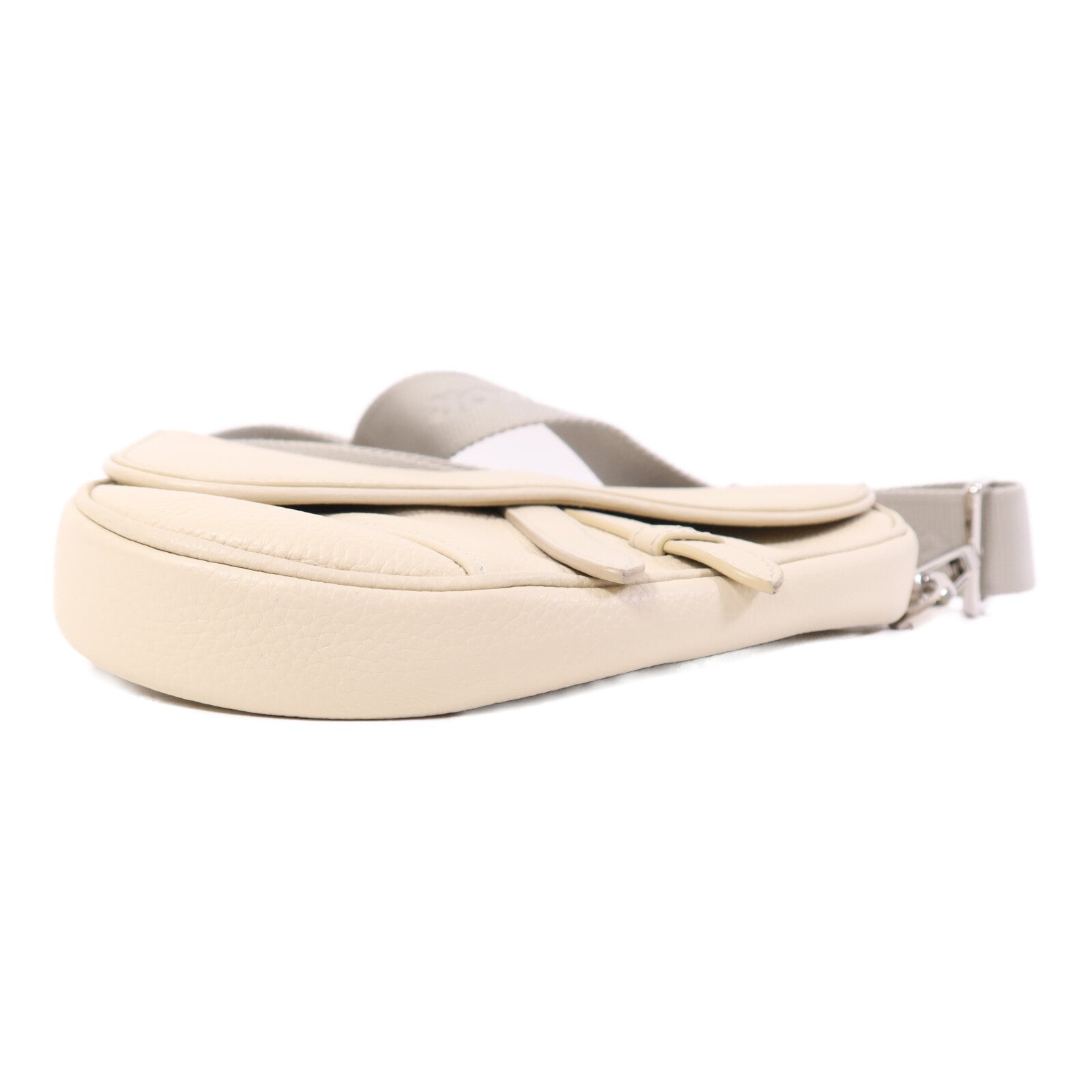Dior 牛皮皮革Saddle Bag銀扣肩背袋