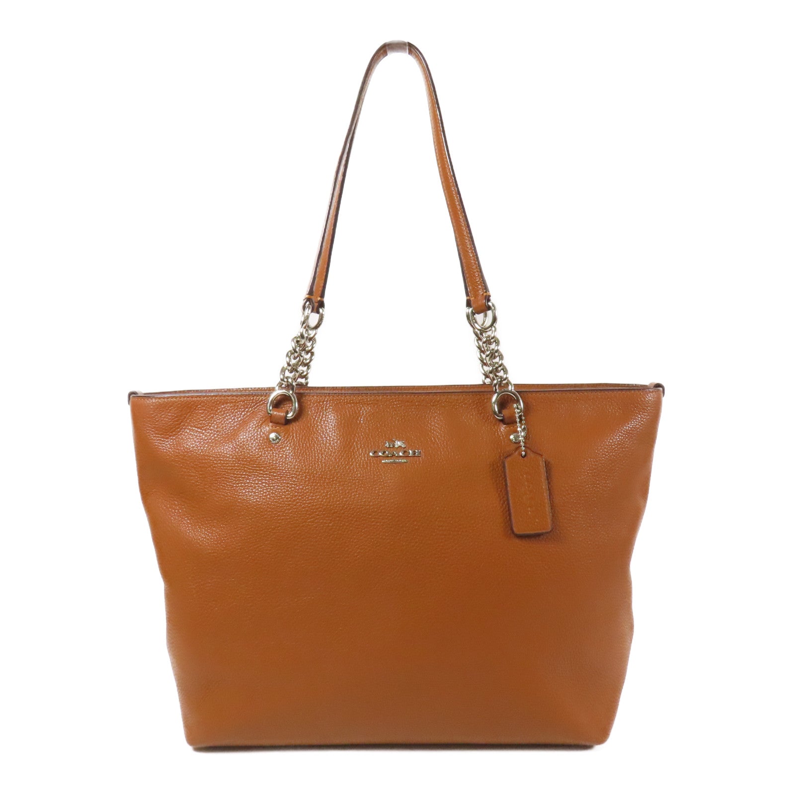 COACH 牛皮皮革Shoulder Bag銀扣肩背袋