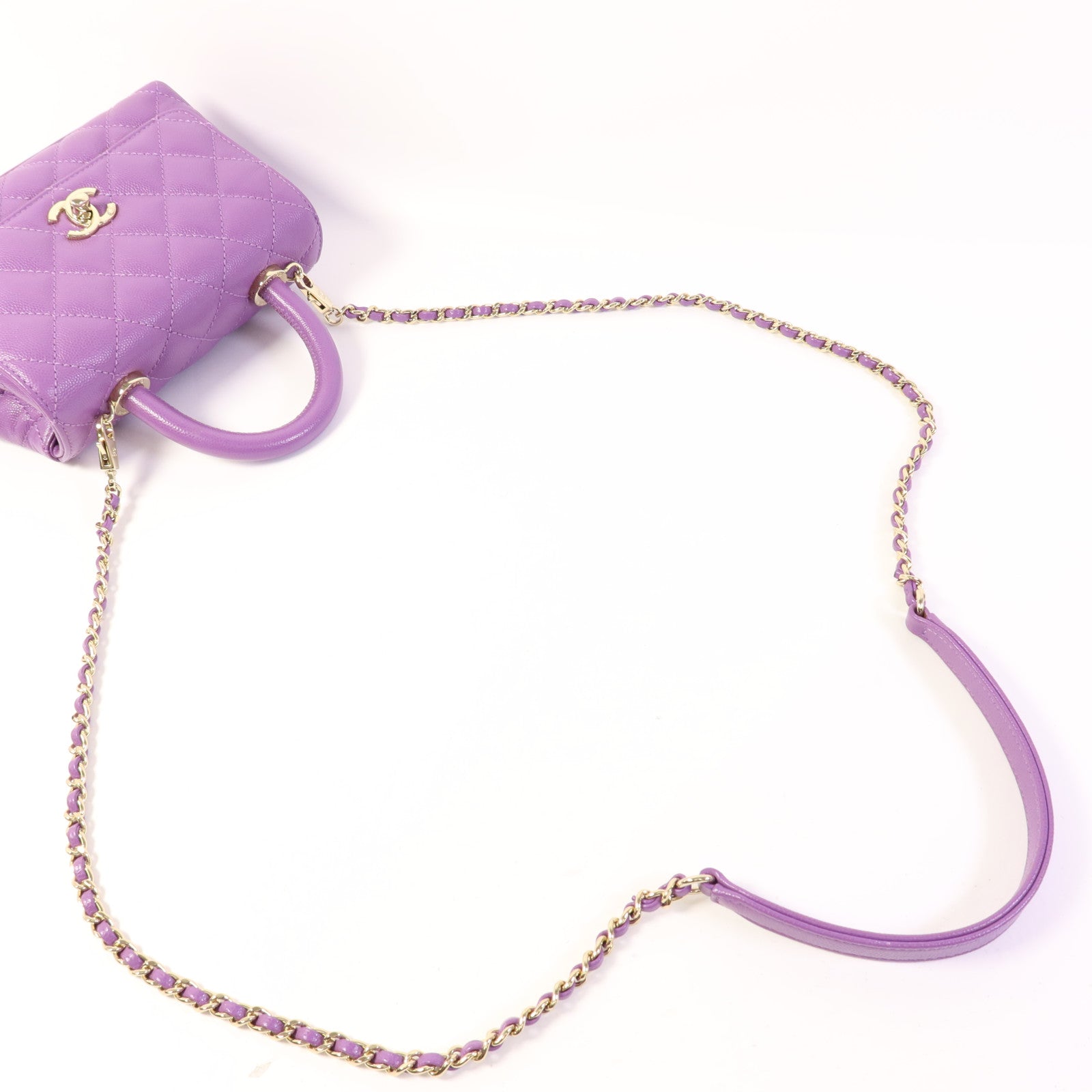 CHANEL 牛皮皮革Mini Coco Handle金扣手挽肩背兩用袋