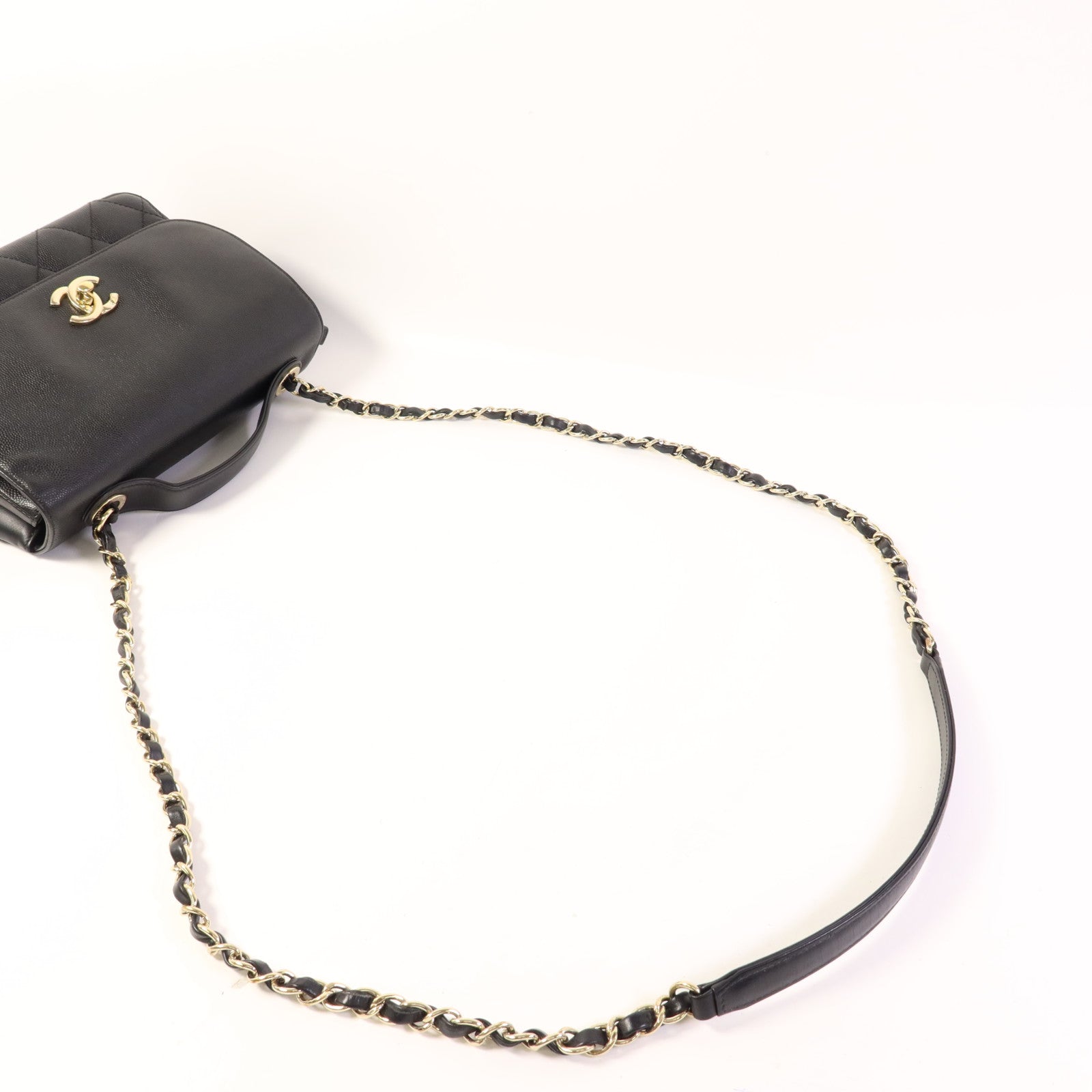 CHANEL 牛皮皮革Business Affinity Bag金扣手挽肩背兩用袋