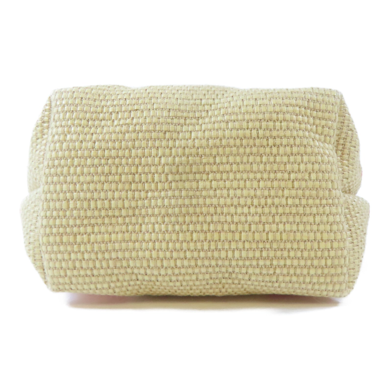 Longchamp 藤料/牛皮皮革Le Panier Pliage Basket金扣手挽肩背兩用袋卡其色/淺藍色