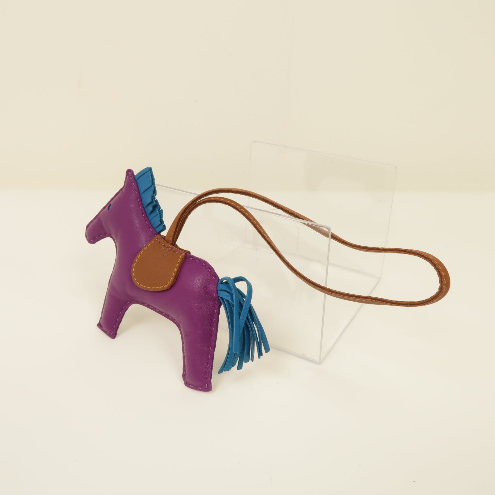 HERMES 【激減優惠】Swift皮革Rodeo MM掛飾紫色/棕色