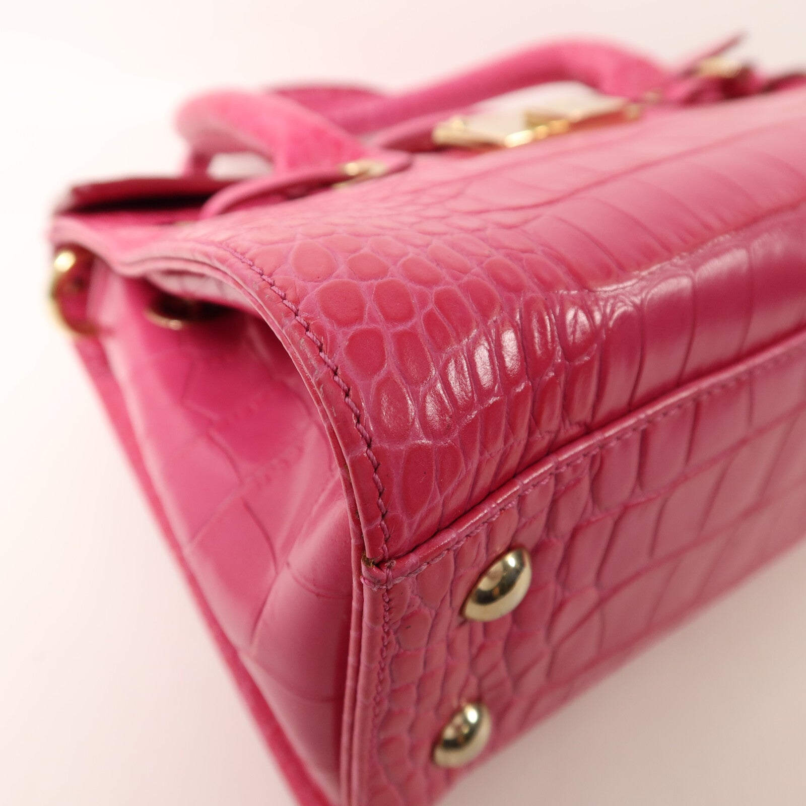 JIMMY CHOO 牛皮皮革2 Way Shoulder金扣手挽肩背兩用袋