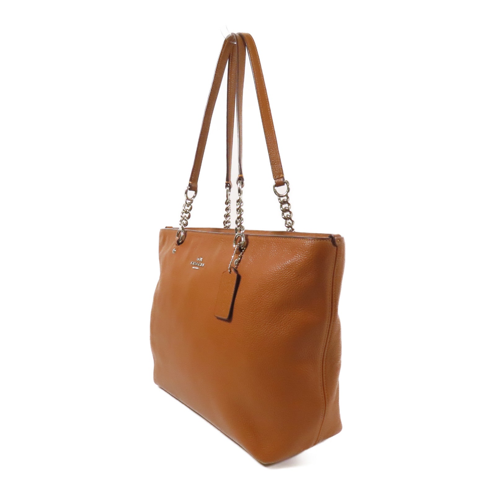 COACH 牛皮皮革Shoulder Bag銀扣肩背袋