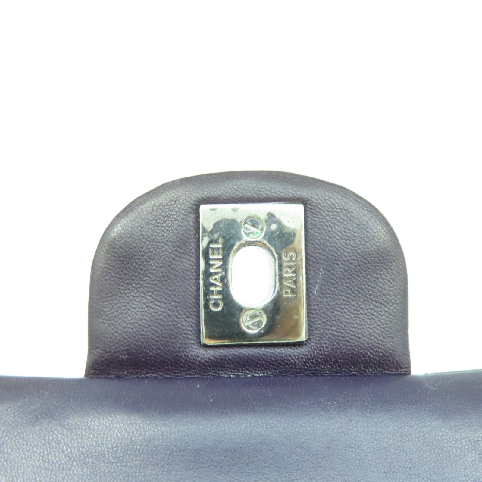 CHANEL 【清倉大減價】菱格漆皮皮革Classic 25cm銀扣鏈帶肩背袋啡色