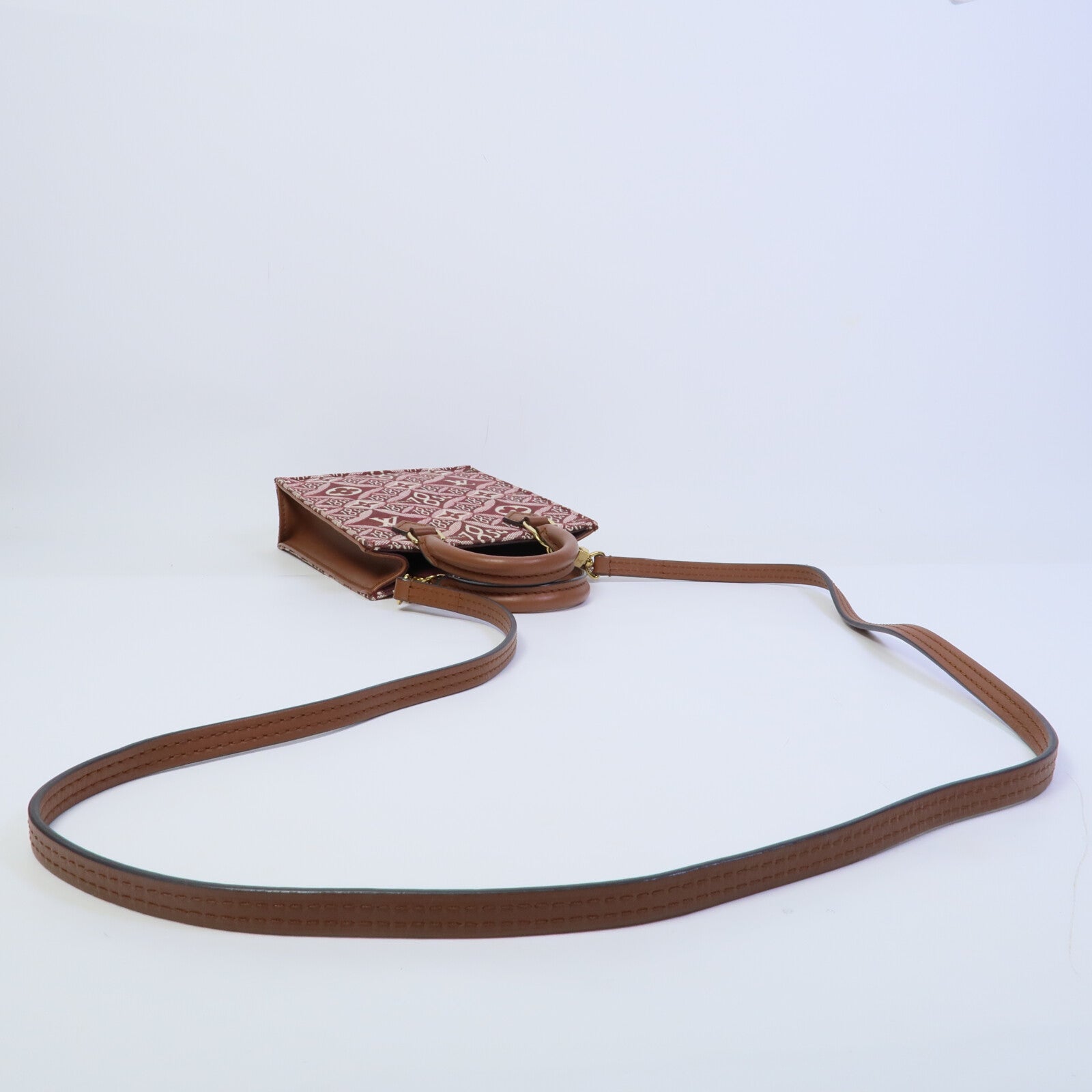 LOUIS VUITTON Monogram Jacquard Petit Sac Plat(Since 1854)手挽肩背兩用袋