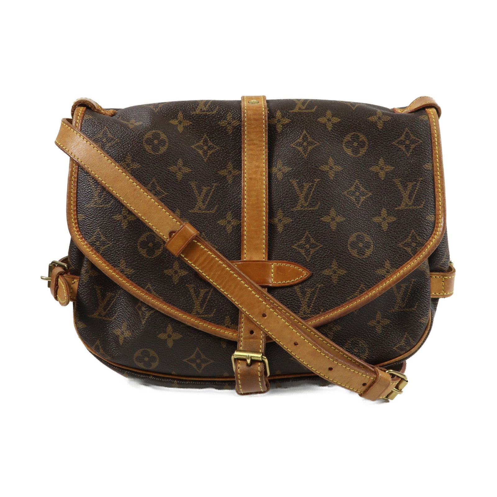 LOUIS VUITTON Monogram Saumur 30 金扣肩背袋