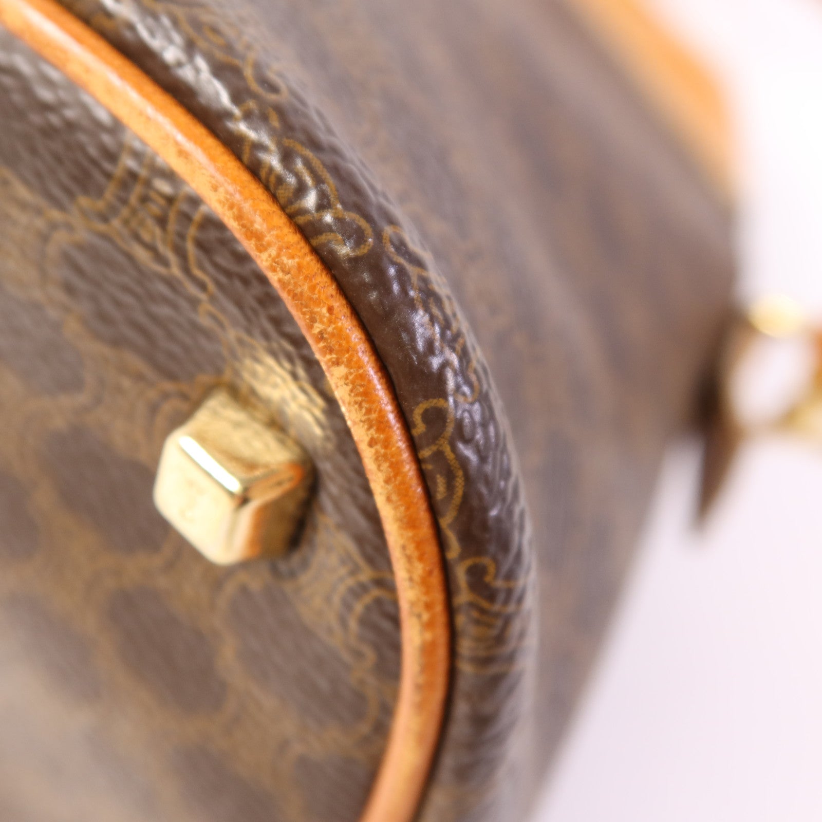 CELINE 塗層帆布Shoulder Bag金扣手挽肩背兩用袋