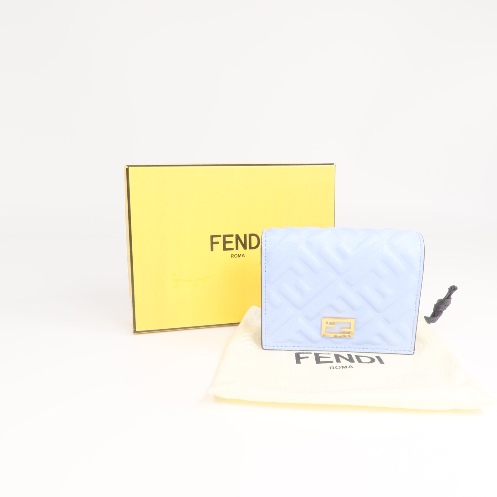 FENDI 【激減優惠】牛皮皮革Wallet金扣錢包