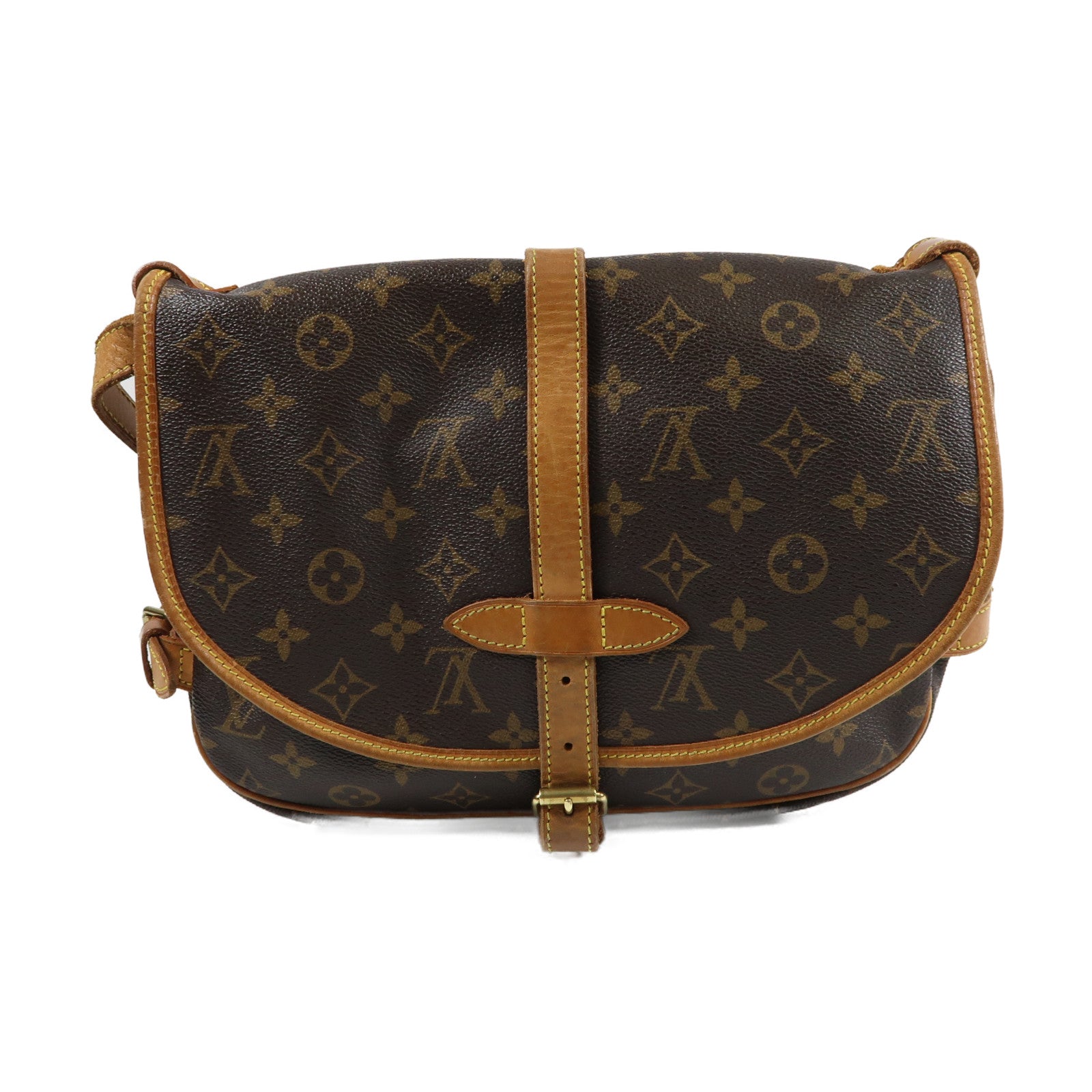 LOUIS VUITTON Monogram Saumur 30 金扣肩背袋
