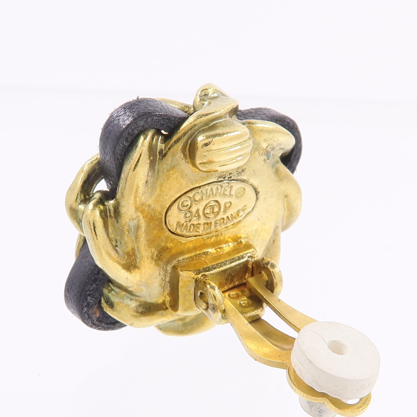 CHANEL PVC/金屬/皮革Vintage Clip On Earrings耳環