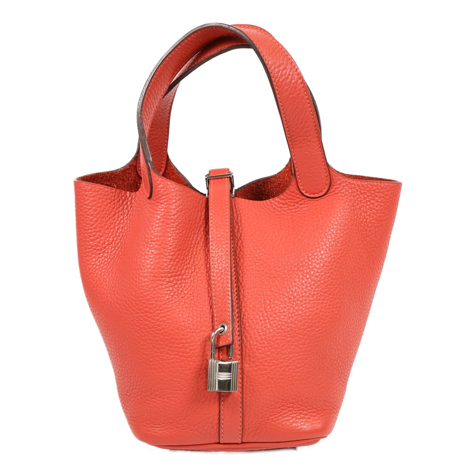 HERMES Clemence皮革Picotin PM手挽袋Rouge Pivoine
