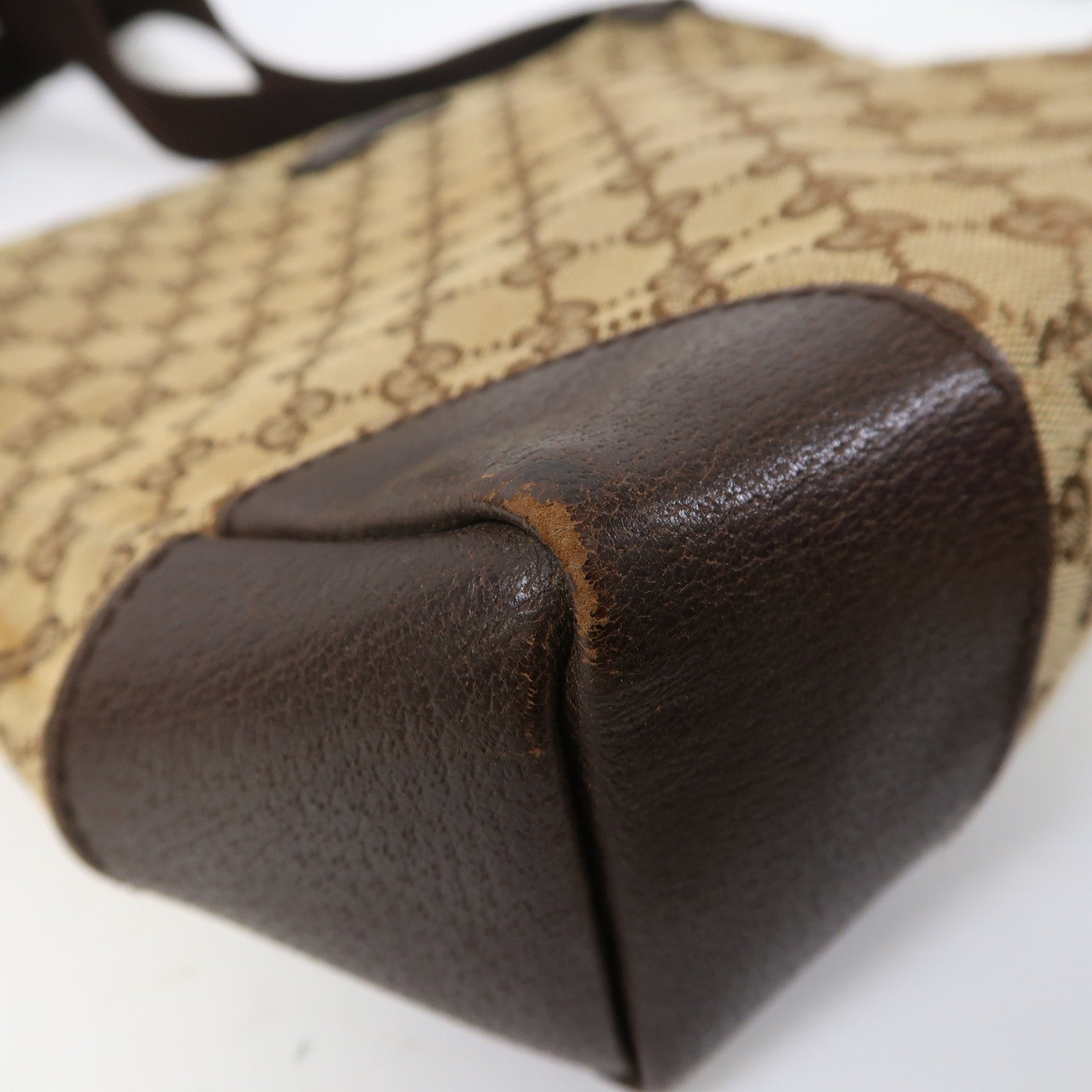 GUCCI 帆布Shoulder Bag銀扣肩背袋啡色