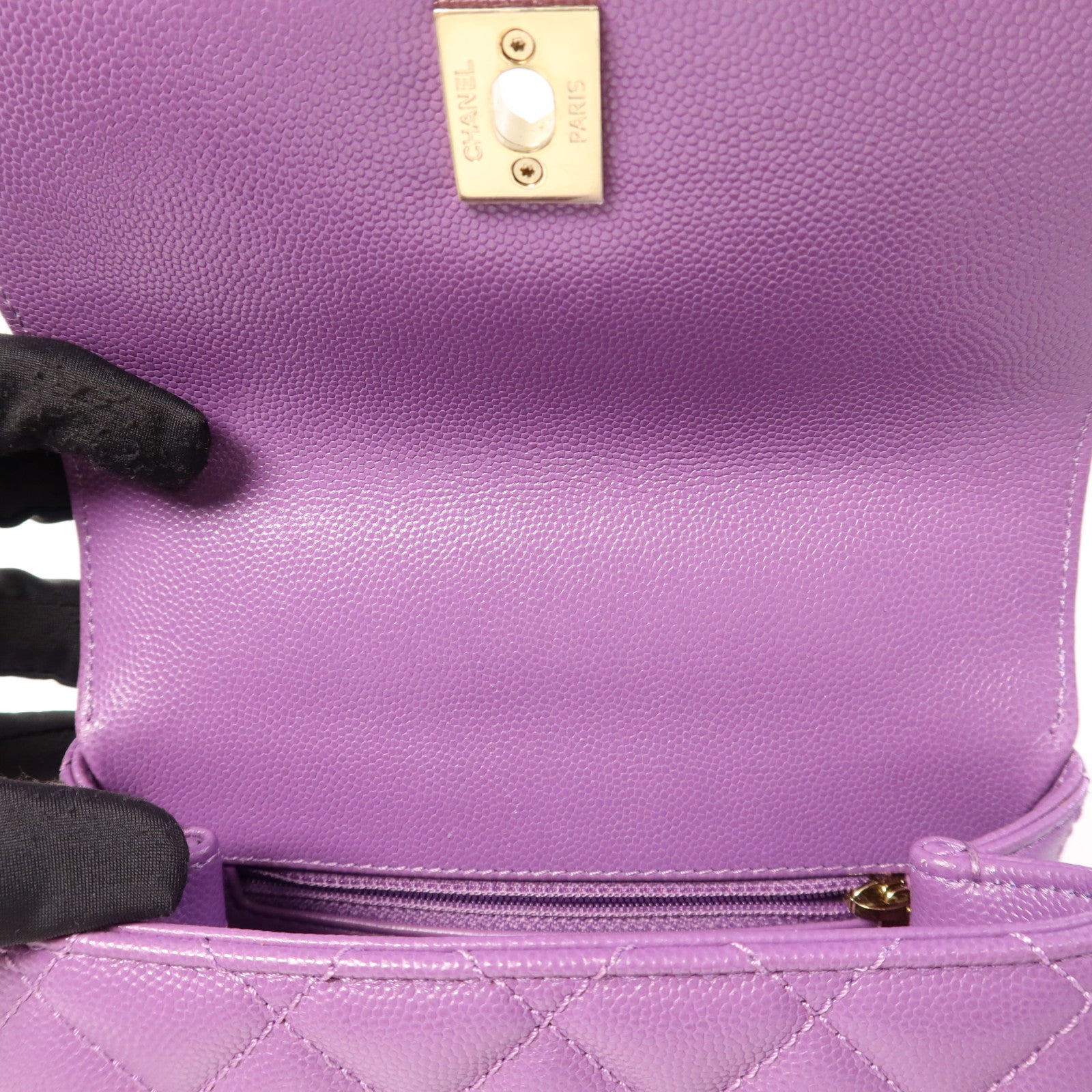 CHANEL 牛皮皮革Mini Coco Handle金扣手挽肩背兩用袋