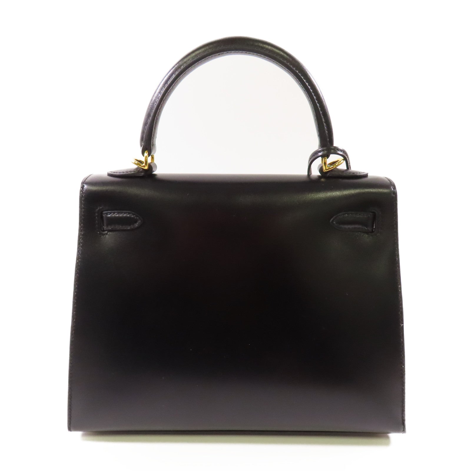 HERMES Boxcalf皮革Kelly 25金扣手挽肩背兩用袋Noir