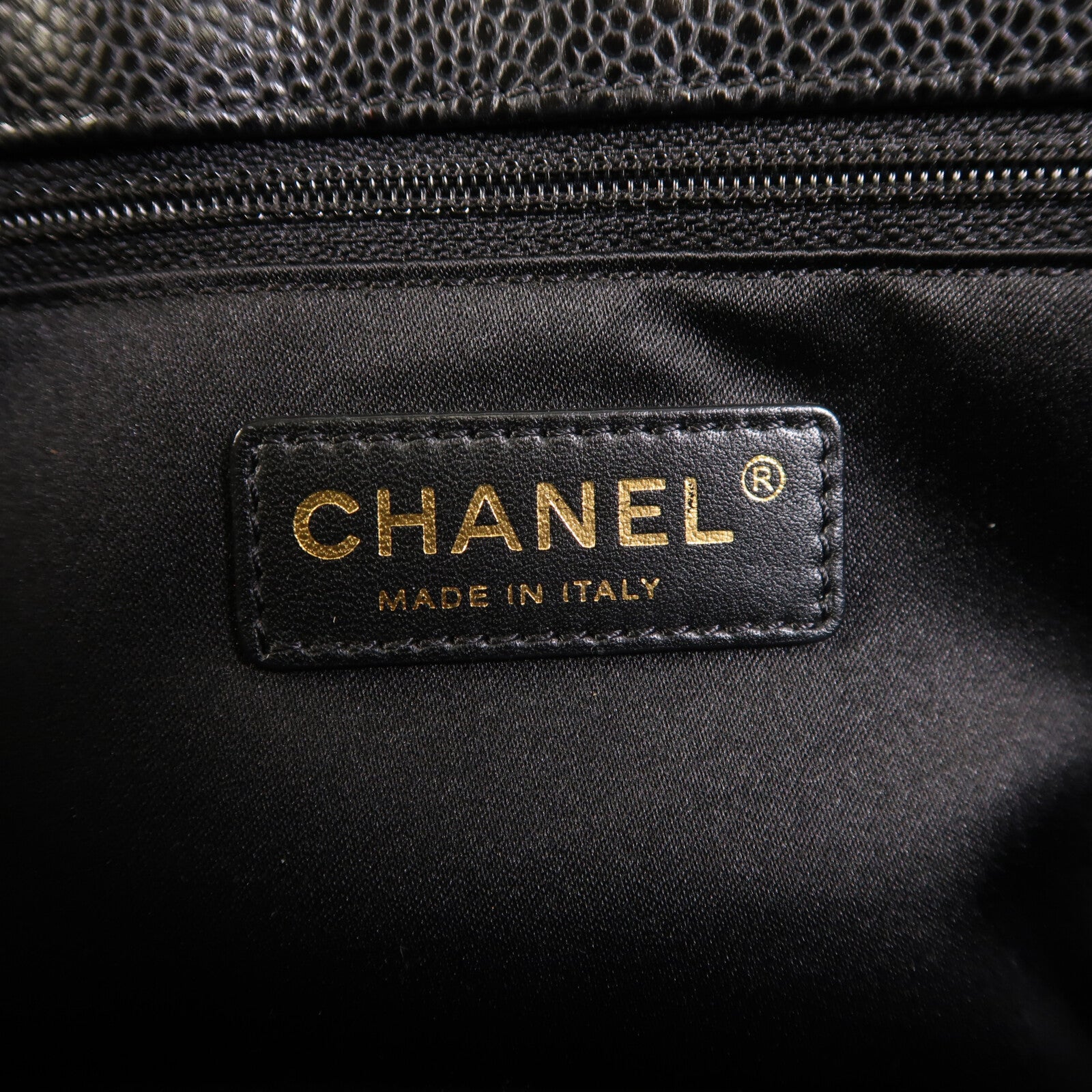 CHANEL 牛皮皮革GST Grand Shopping Tote Bag金扣鏈帶肩背袋