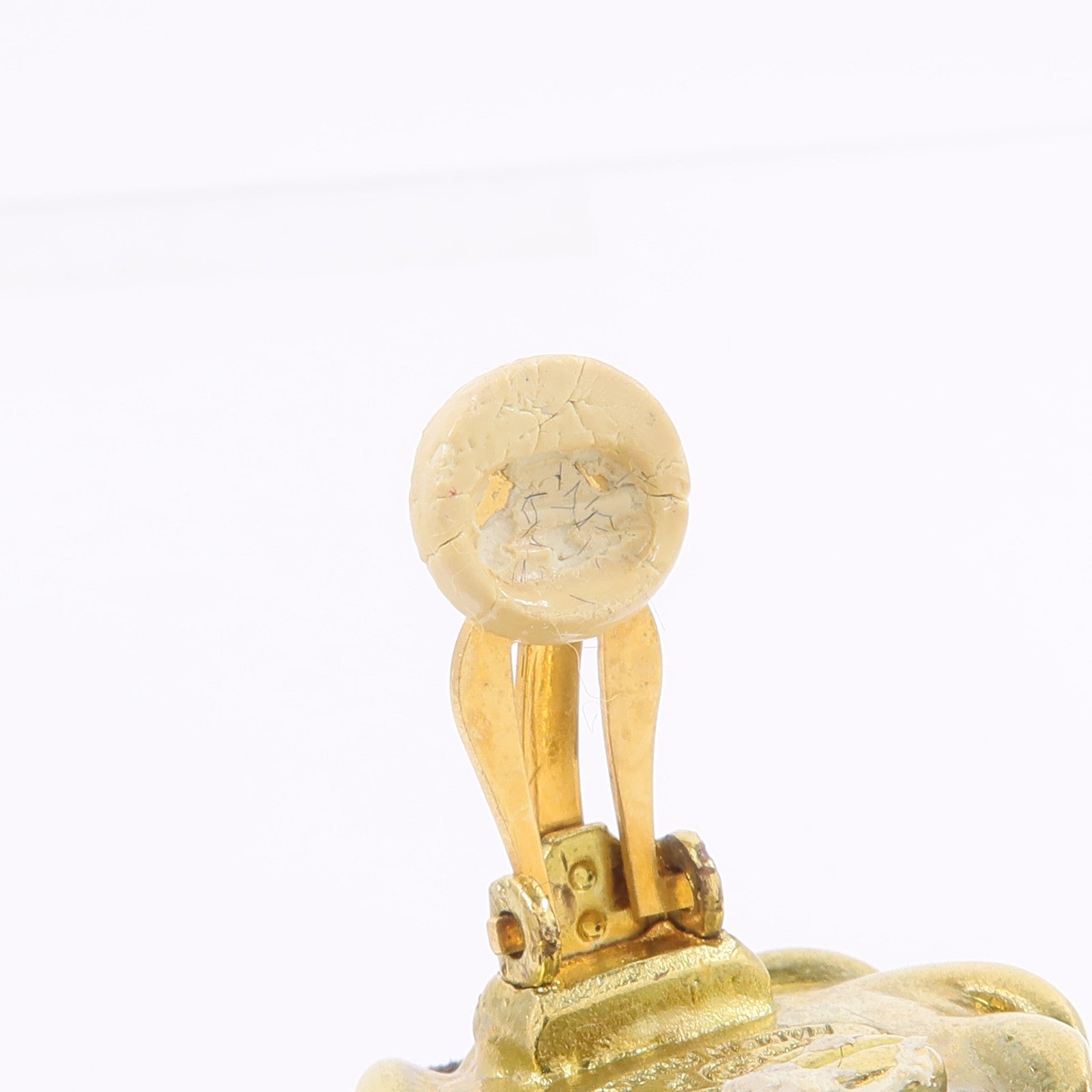 CHANEL PVC/金屬/皮革Vintage Clip On Earrings耳環