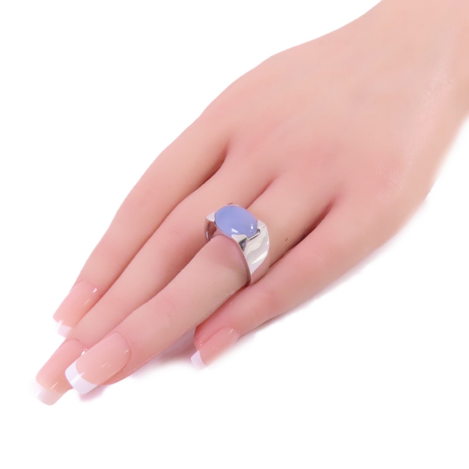 JEWELRY 18K白金/翡翠Jade Ring戒指US#5.25