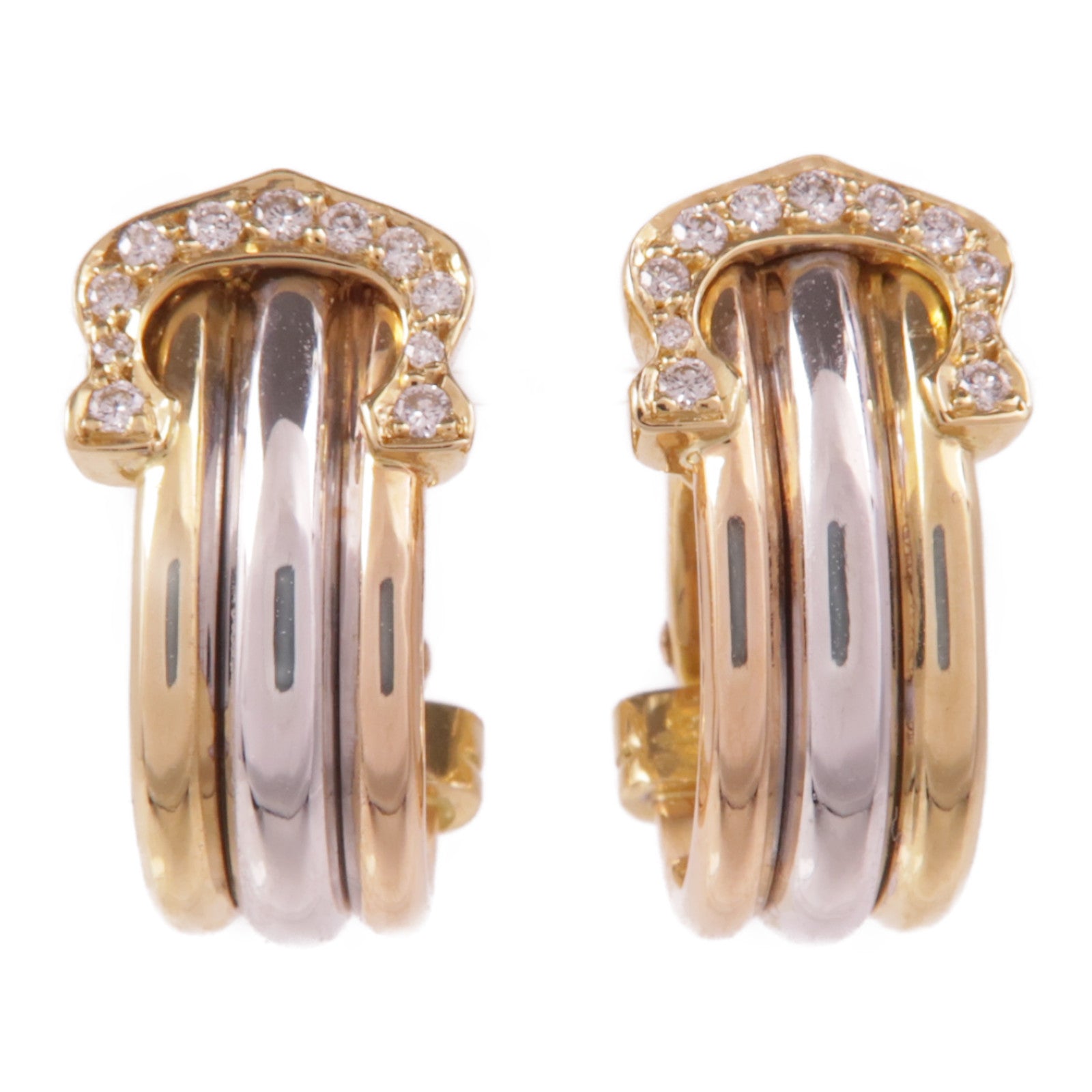 CARTIER 18K黃金/白金/玫瑰金C De Cartier Earrings鑽石耳環