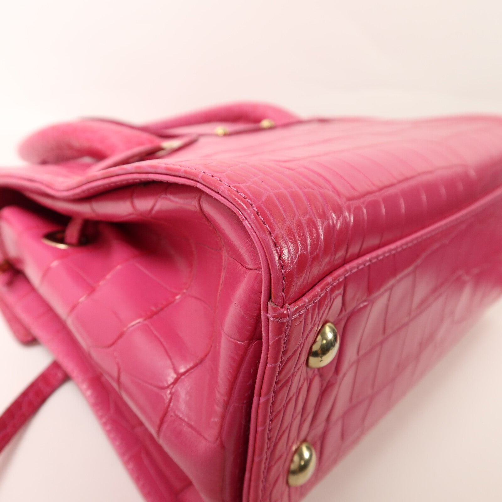 JIMMY CHOO 牛皮皮革2 Way Shoulder金扣手挽肩背兩用袋