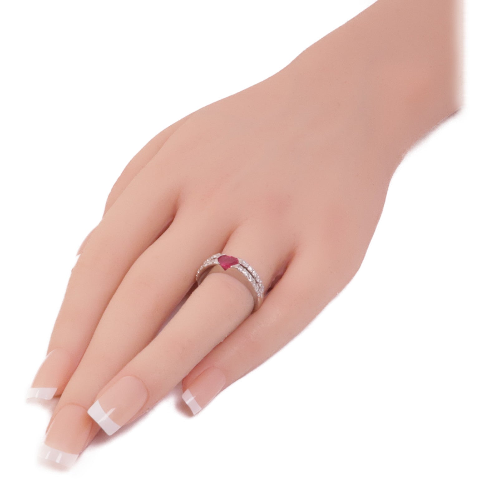 JEWELRY 【激減優惠】JEWELRY PT900鉑金/紅寶石/鑽石Ruby/Diamond Ring戒指US#6.5