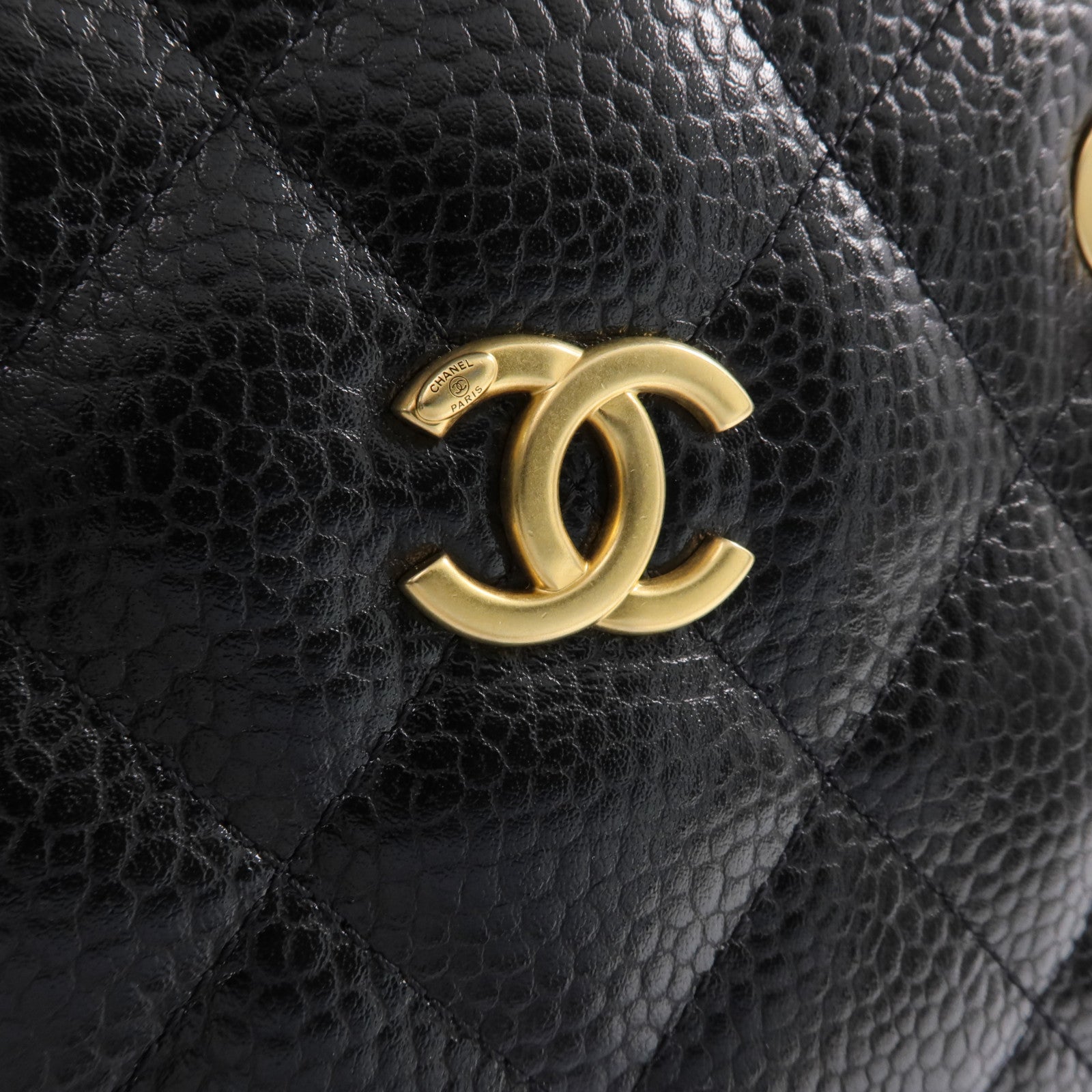CHANEL 牛皮皮革Bowling Bag金扣肩背袋