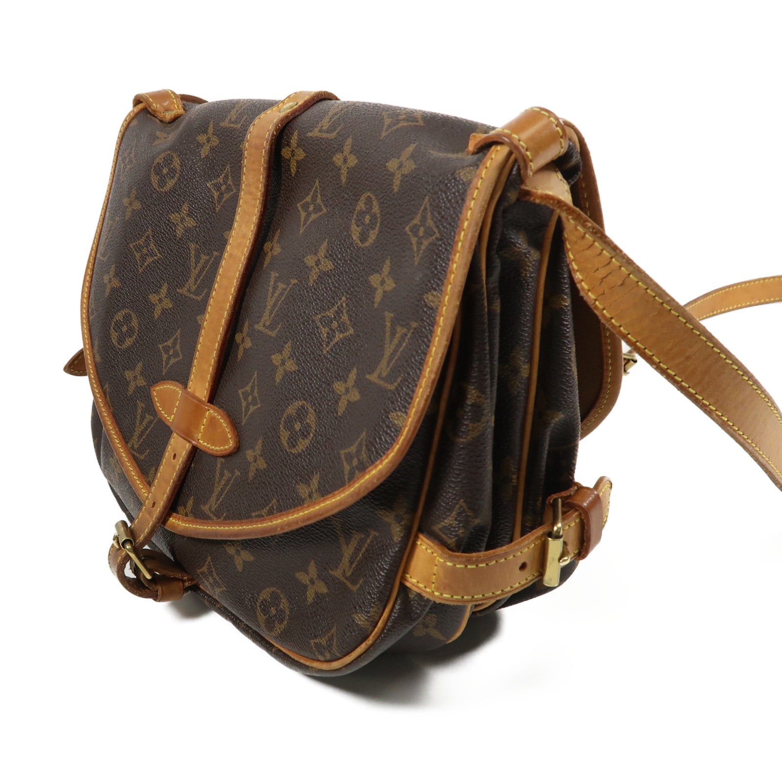 LOUIS VUITTON Monogram Saumur 30 金扣肩背袋