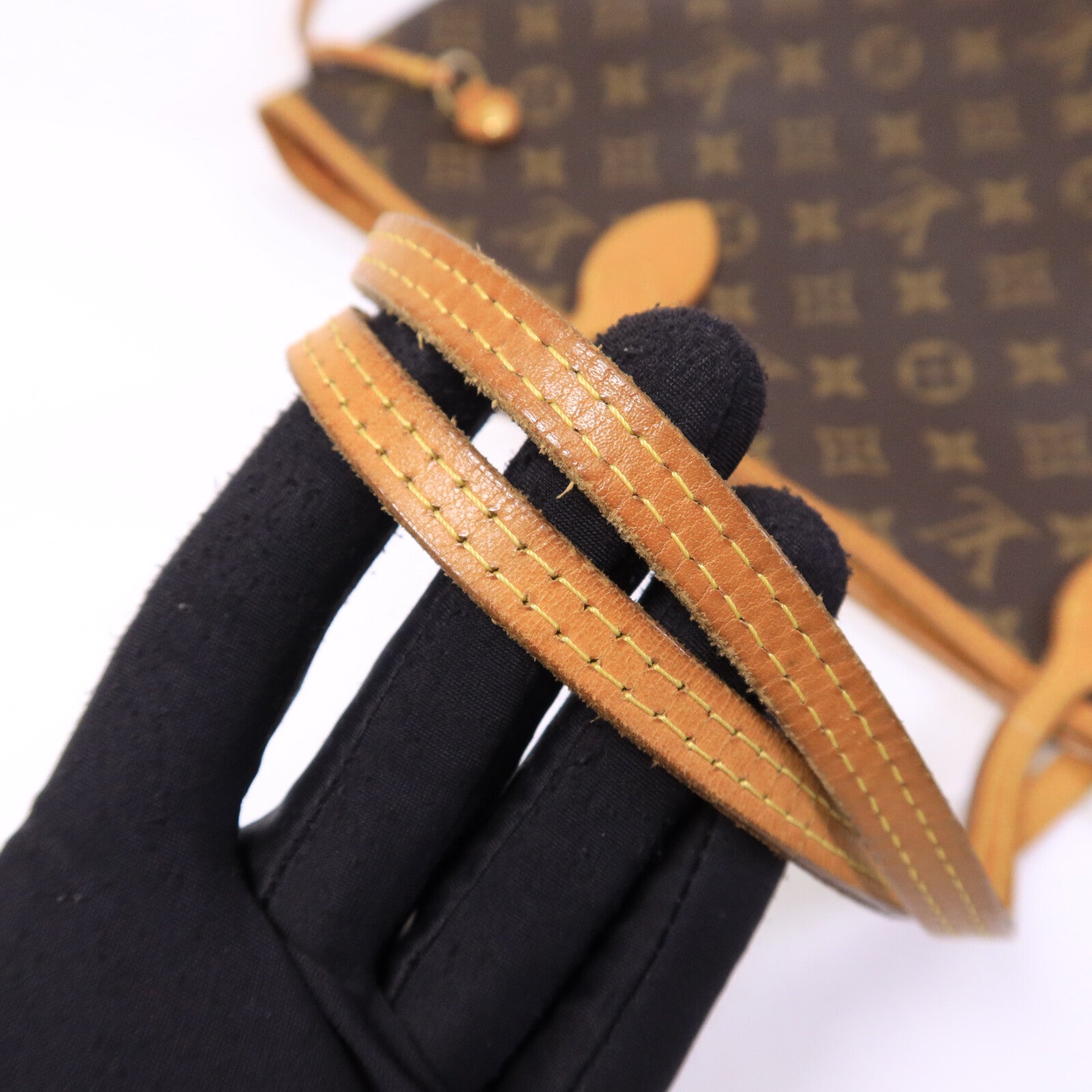 LOUIS VUITTON Monogram Neverfull MM金扣手挽袋