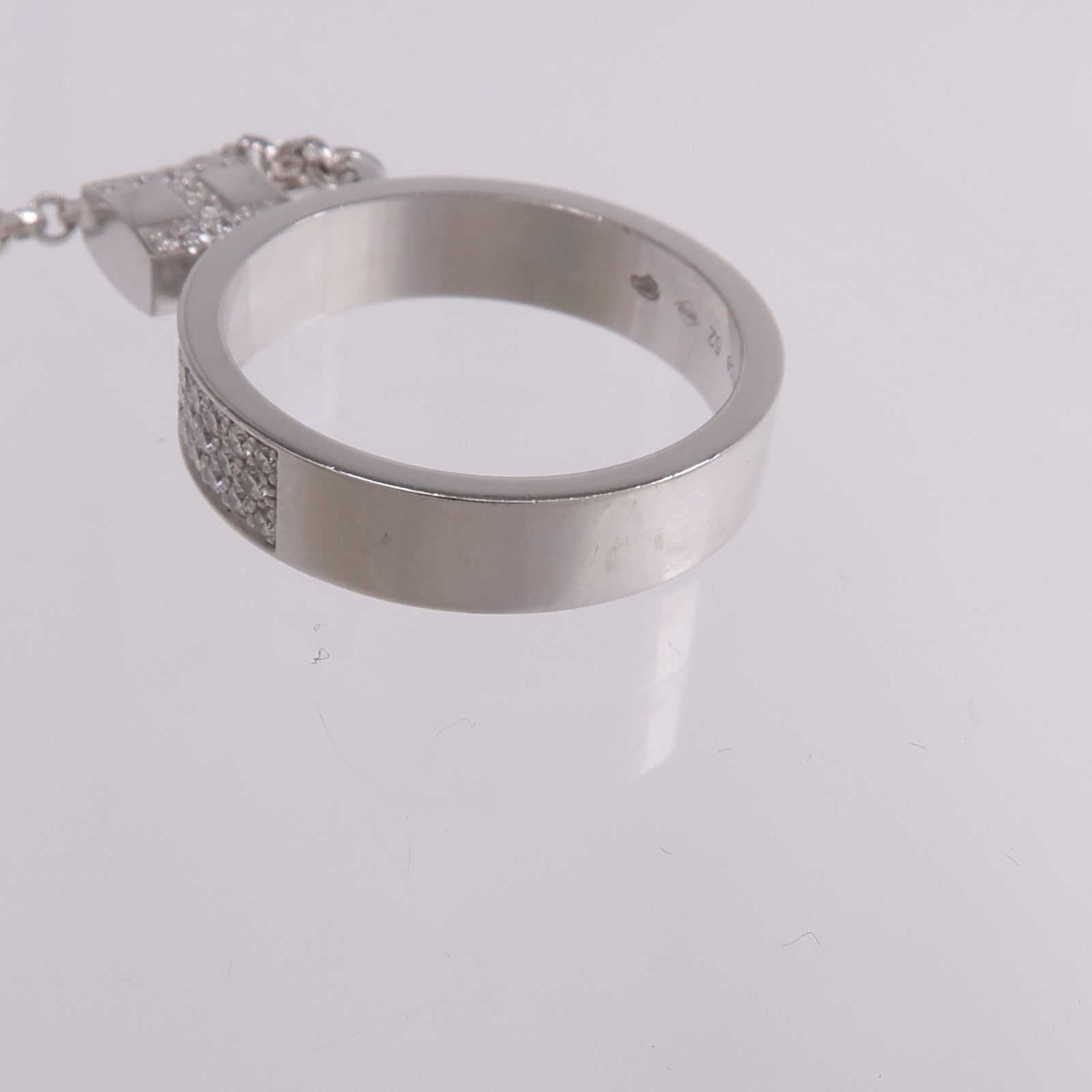 HERMES 18K白金Kelly Cadenas Double Ring鑽石戒指