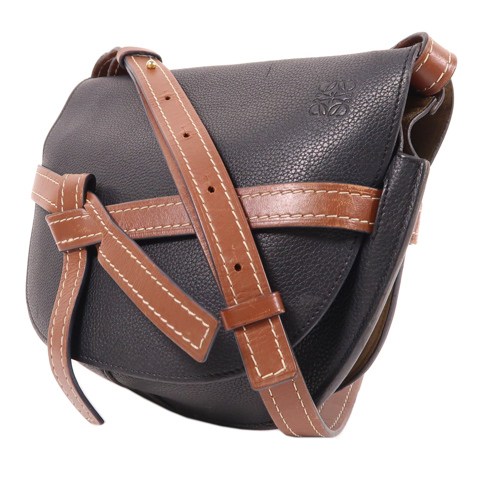 LOEWE 牛皮皮革Gate金扣肩背袋