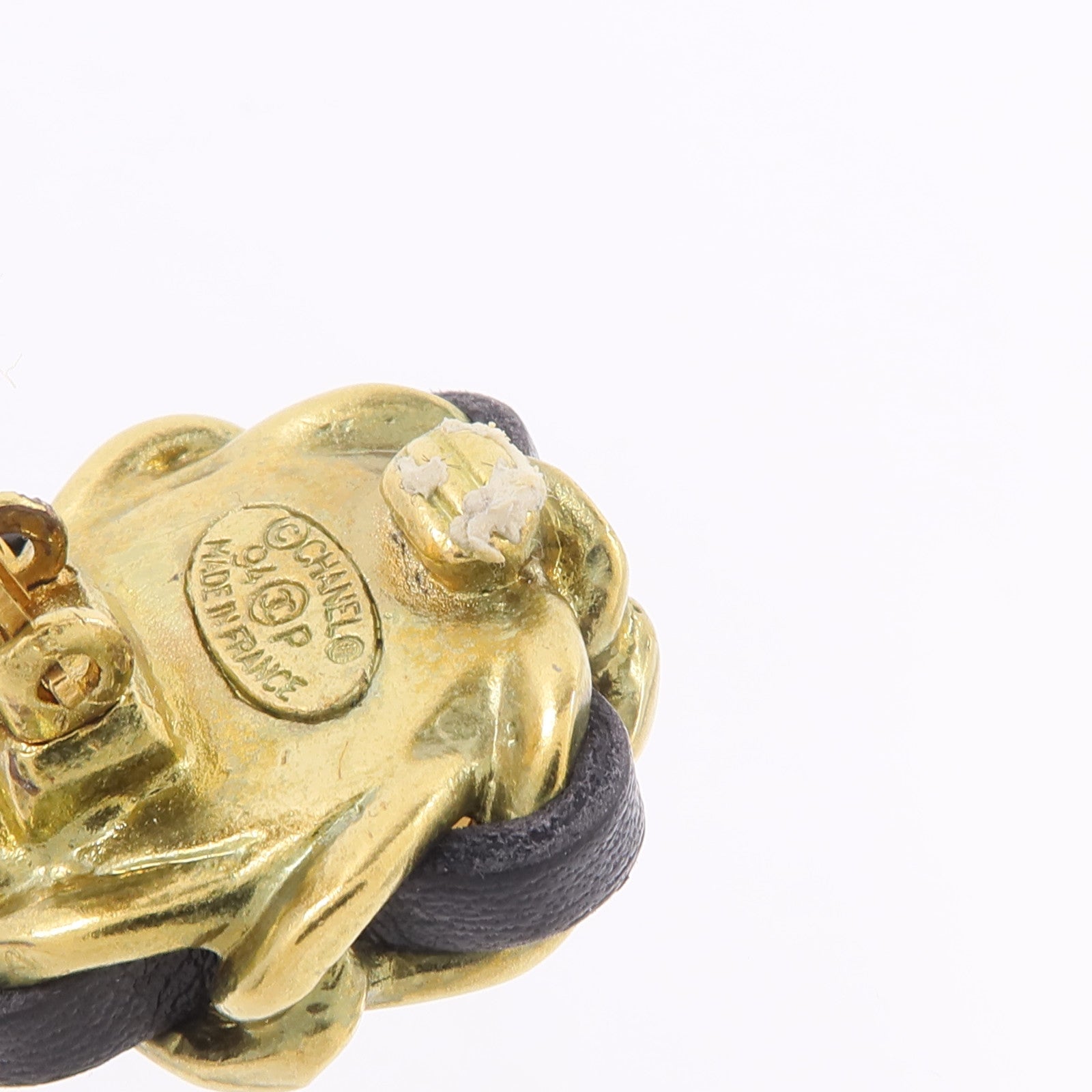 CHANEL PVC/金屬/皮革Vintage Clip On Earrings耳環