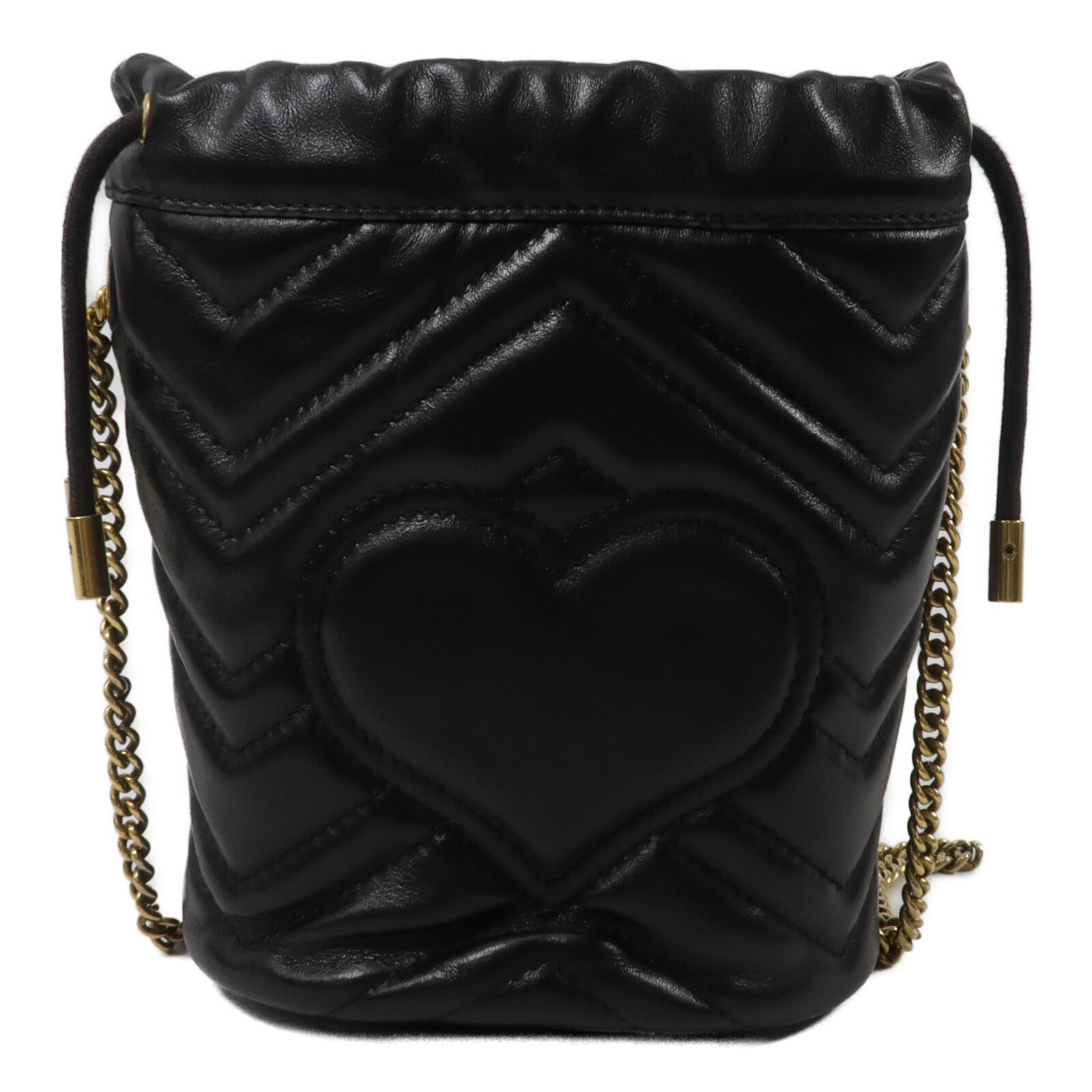 GUCCI 牛皮皮革GG Marmont Mini Bucket鏈帶肩背袋