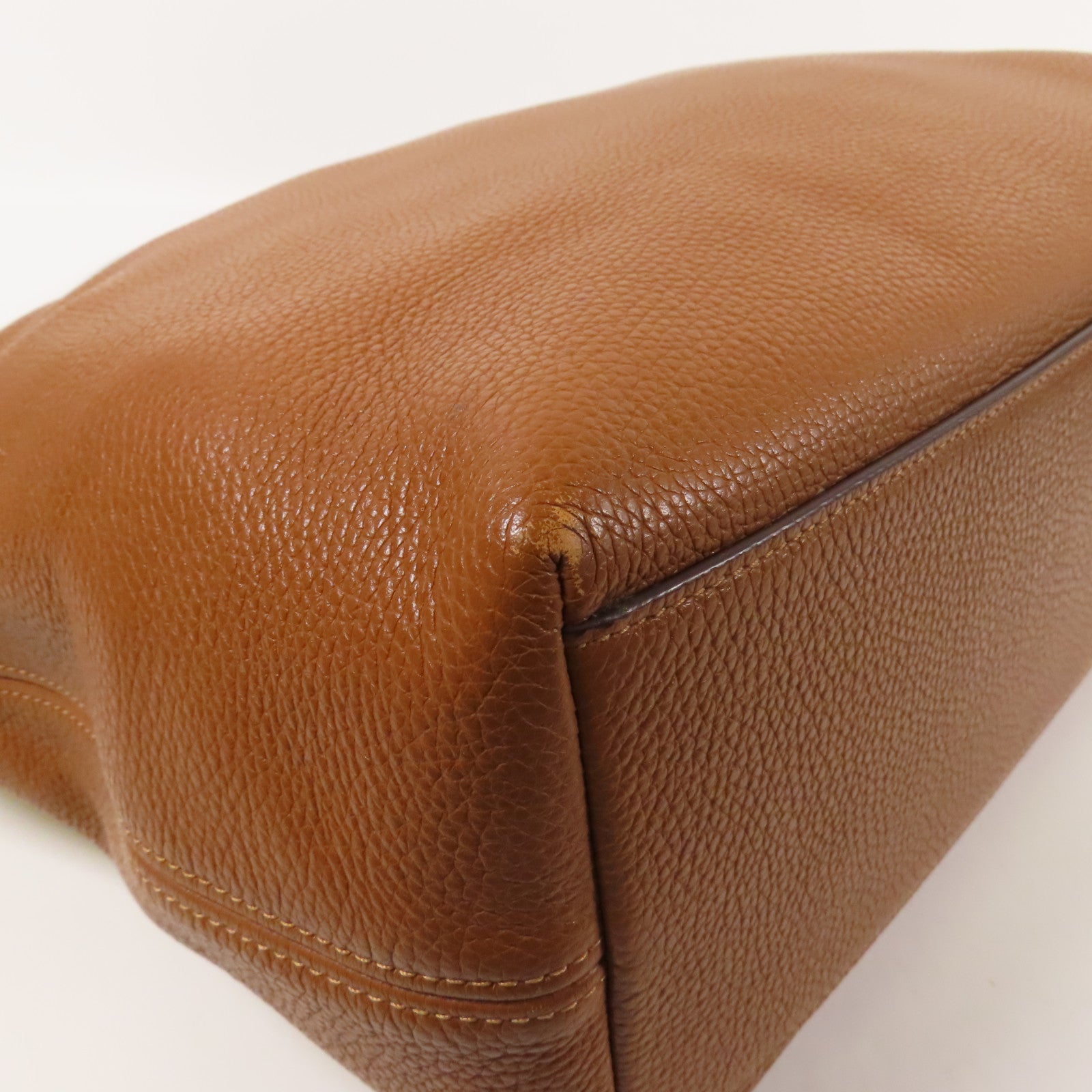 COACH 牛皮皮革Shoulder Bag銀扣肩背袋