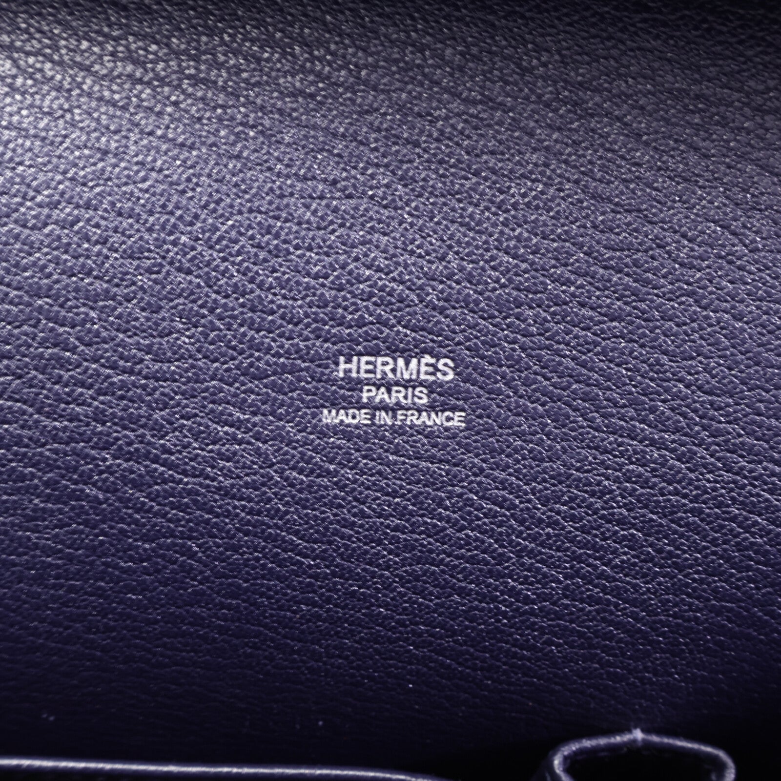 HERMES Clemence皮革Jypsiere 28肩背袋Blue Nuit