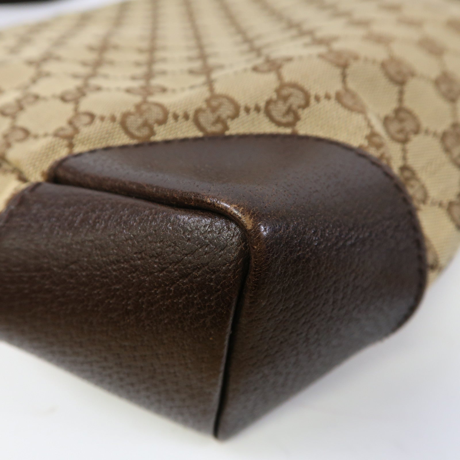 GUCCI 帆布Shoulder Bag銀扣肩背袋啡色