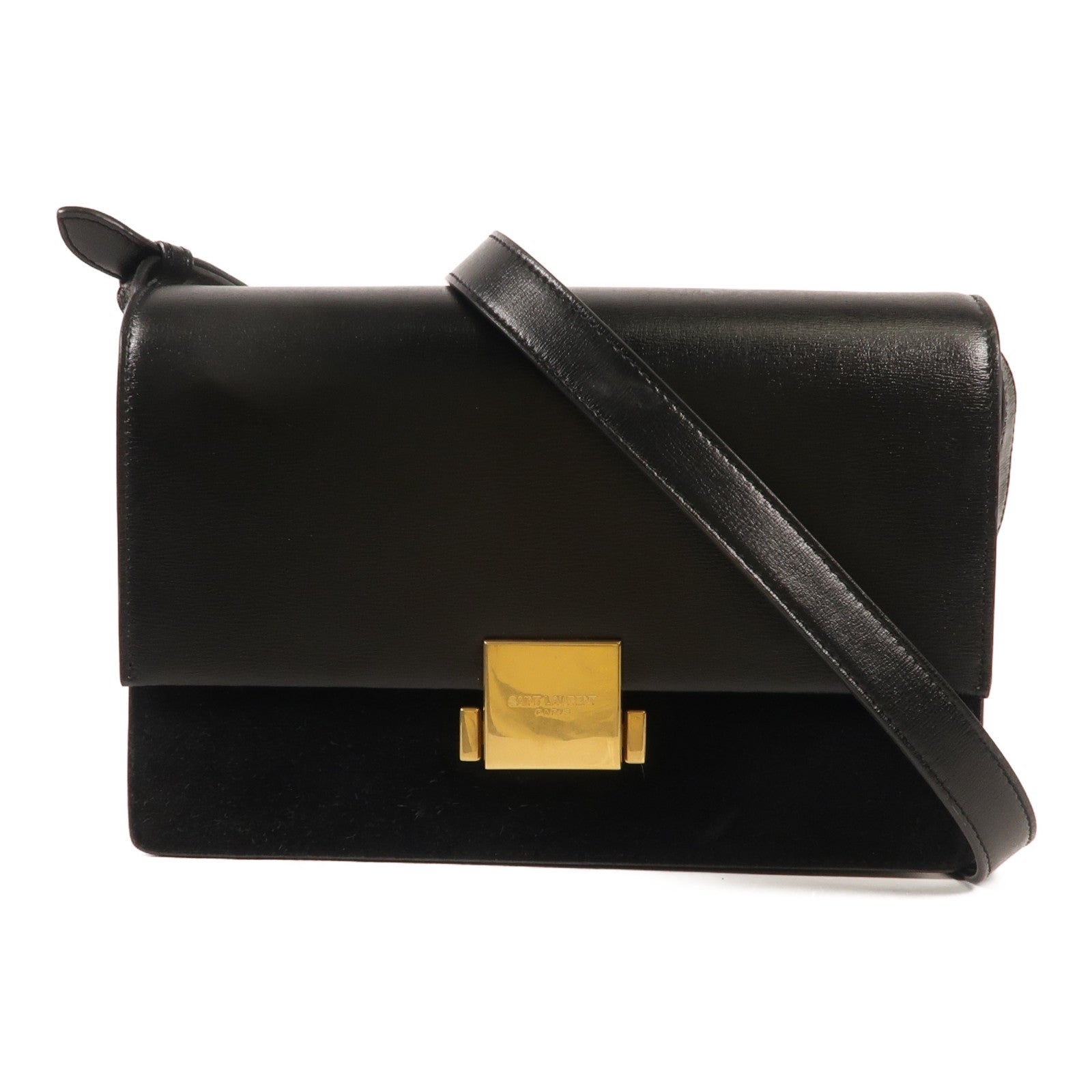 SAINT LAURENT 【激減優惠】牛皮/麂皮皮革Bellechasse金扣肩背袋
