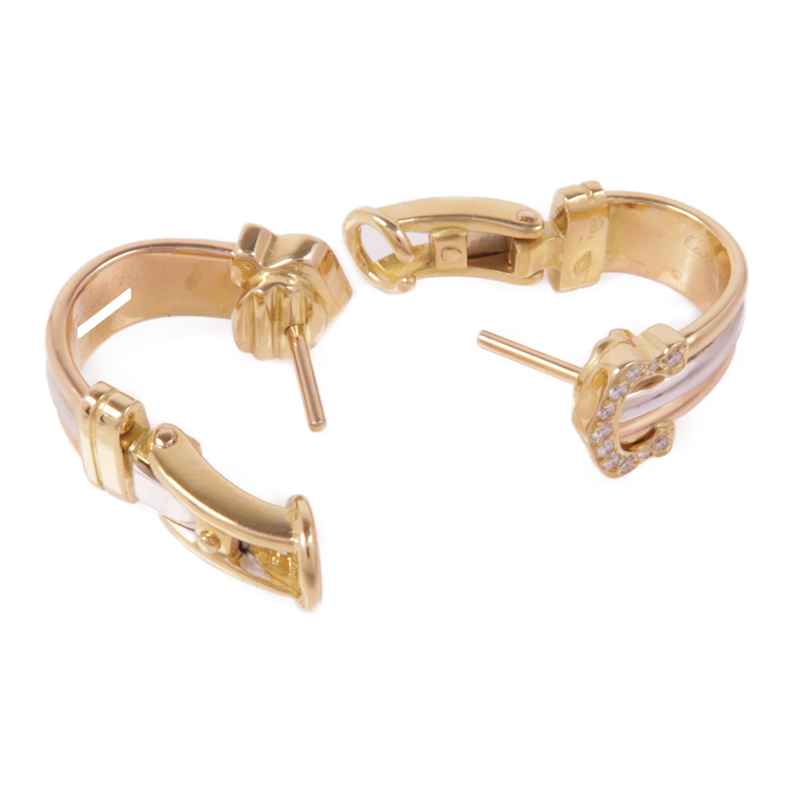 CARTIER 18K黃金/白金/玫瑰金C De Cartier Earrings鑽石耳環