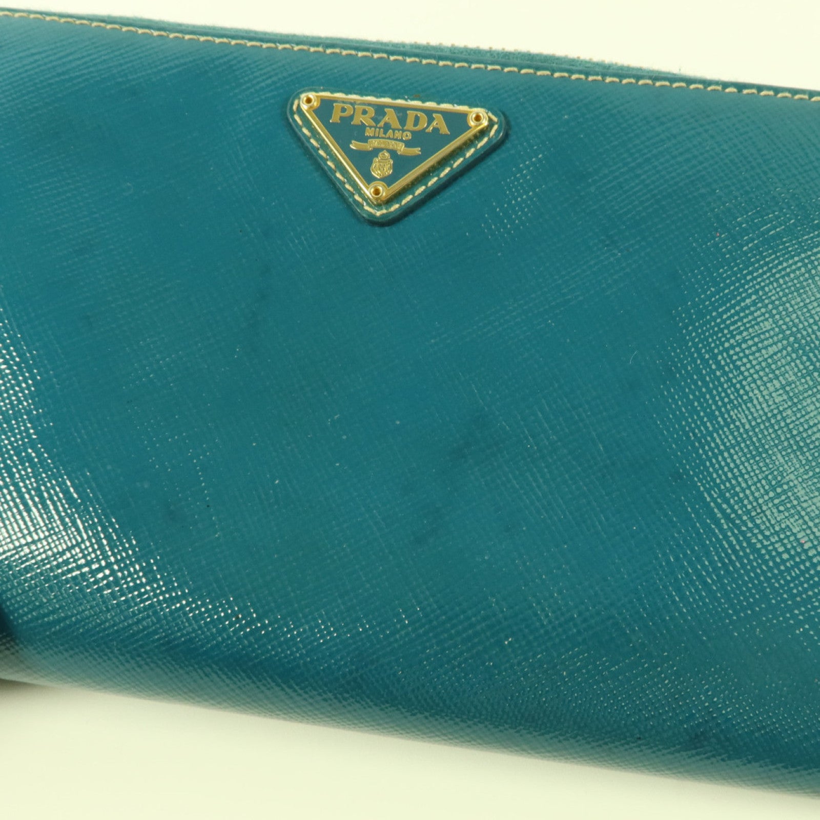 PRADA 漆皮皮革Long Wallet金扣長錢包