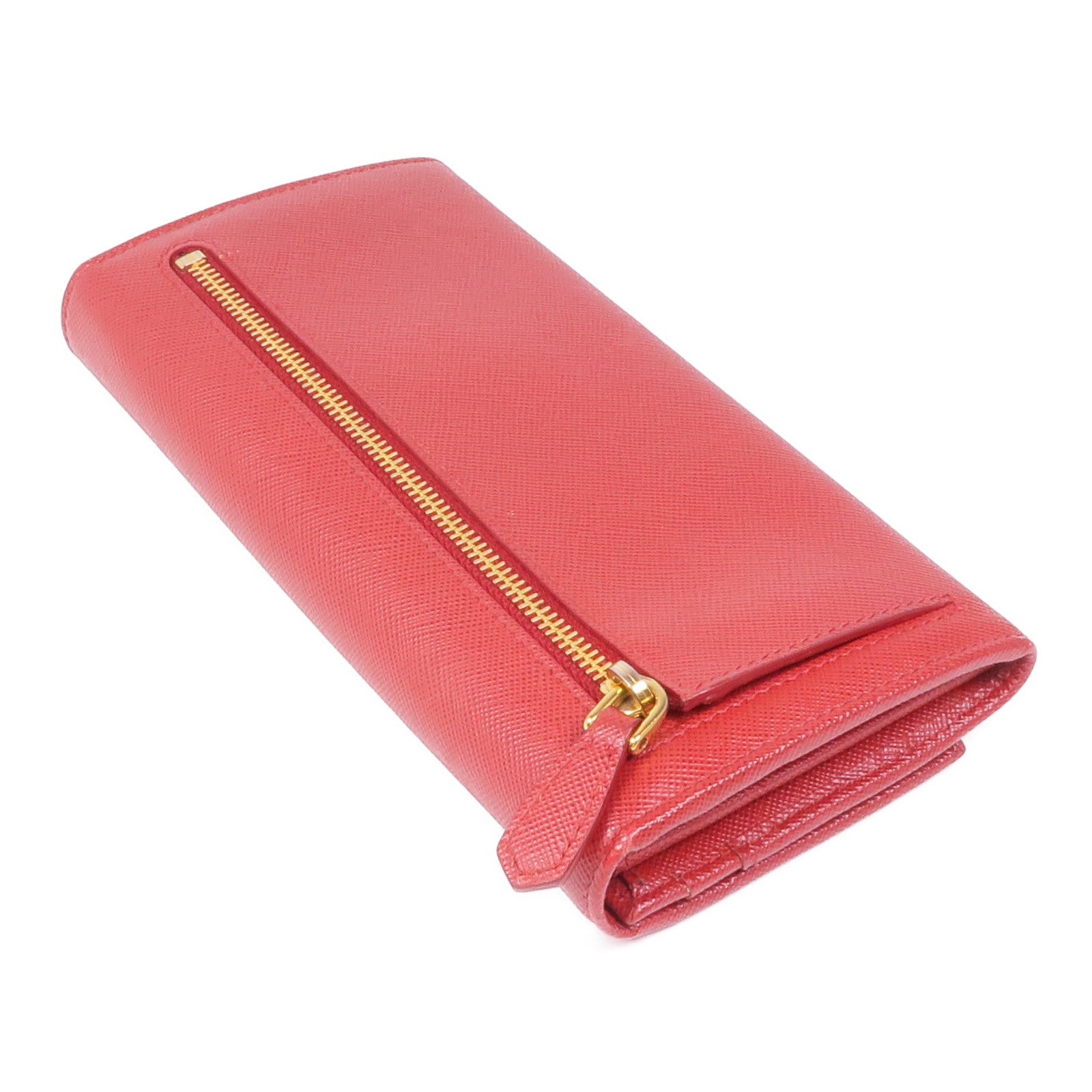 PRADA Saffiano皮革Long Wallet金扣長錢包