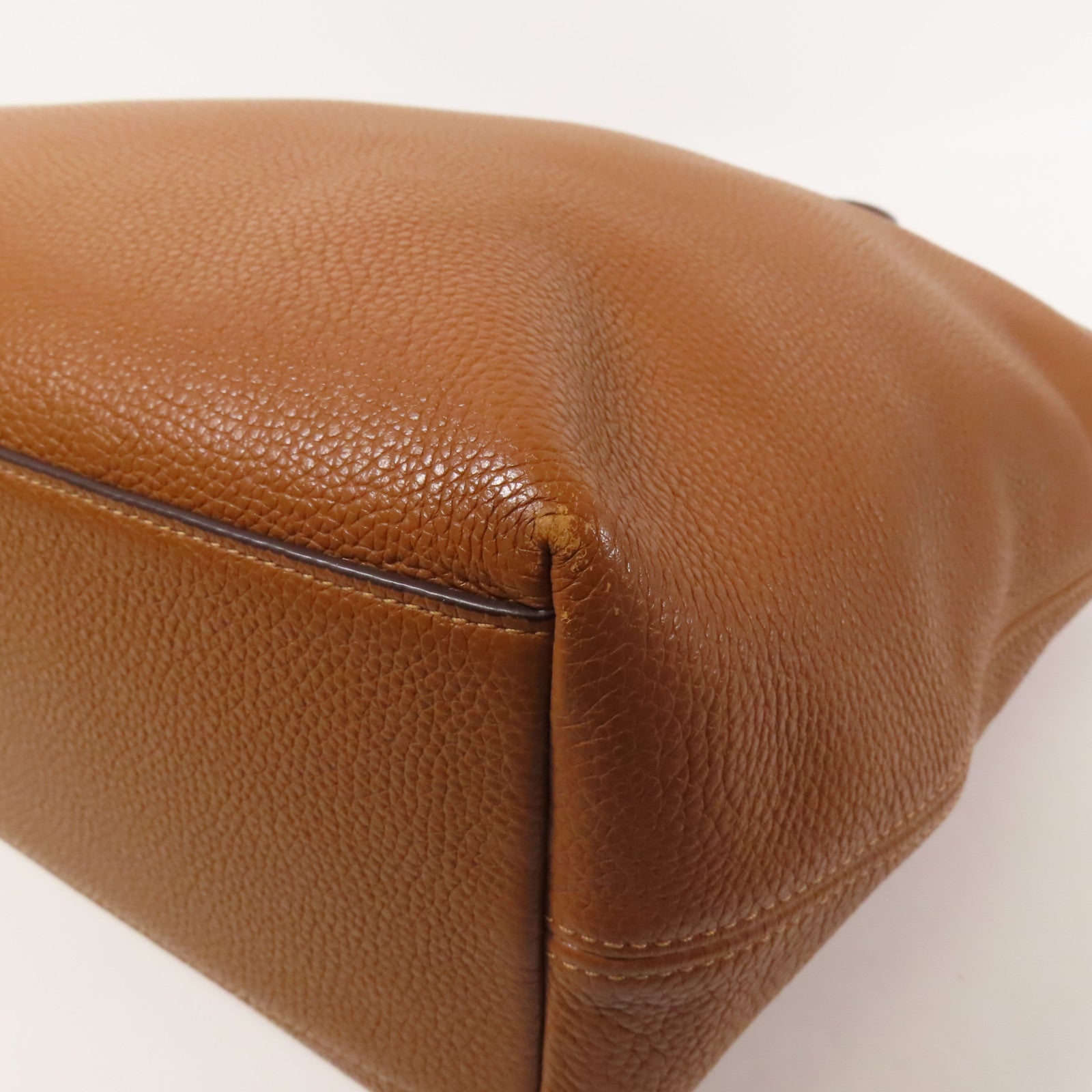 COACH 牛皮皮革Shoulder Bag銀扣肩背袋