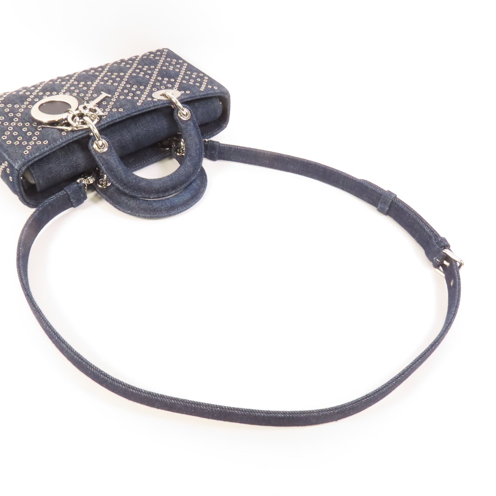 Dior Demin Lady D Joy銀扣手挽肩背兩用袋