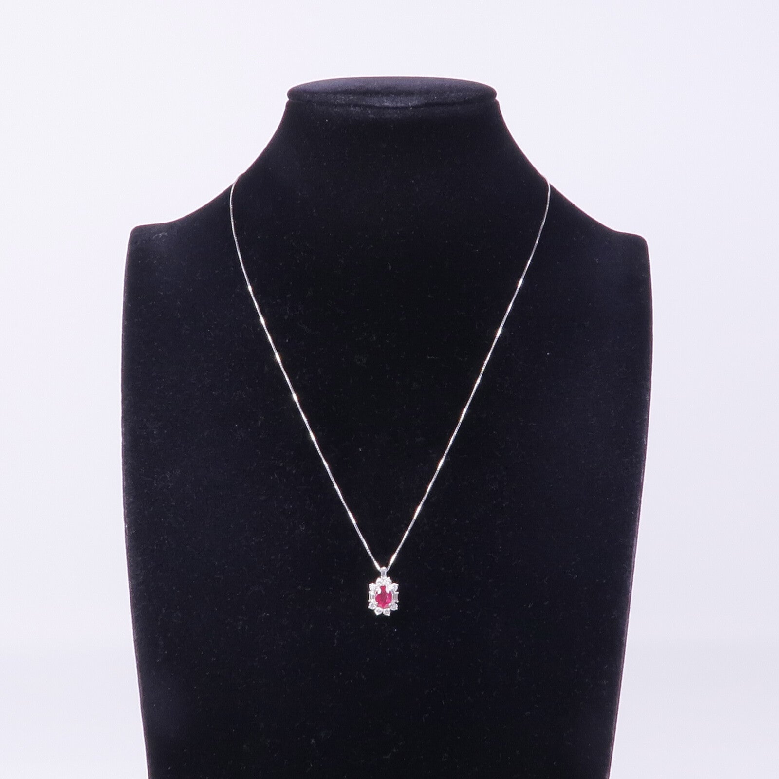 JEWELRY 【激減優惠】18K白金Ruby Diamond Necklace紅寶石/鑽石項鍊