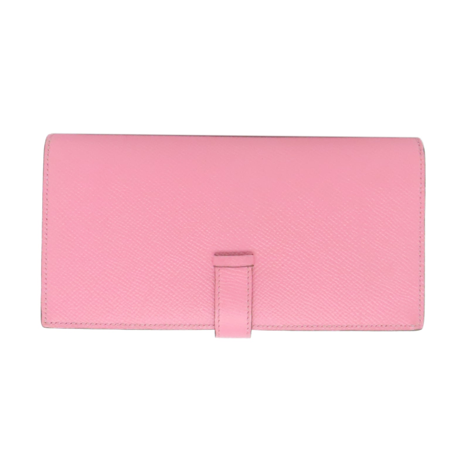 HERMES 【激減優惠】Epsom皮革Bearn Long Wallet金扣長錢包Rose Confetti粉紅色