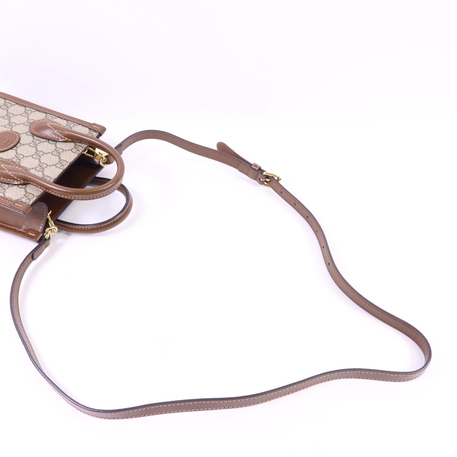 GUCCI 塗層帆布Interlocking G Mini Tote Bag金扣手挽肩背兩用袋