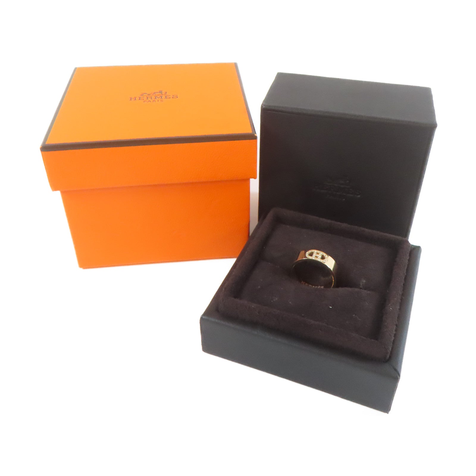 HERMES 18K玫瑰金 H Dancre Ring 4.6g 戒指 US#4.5