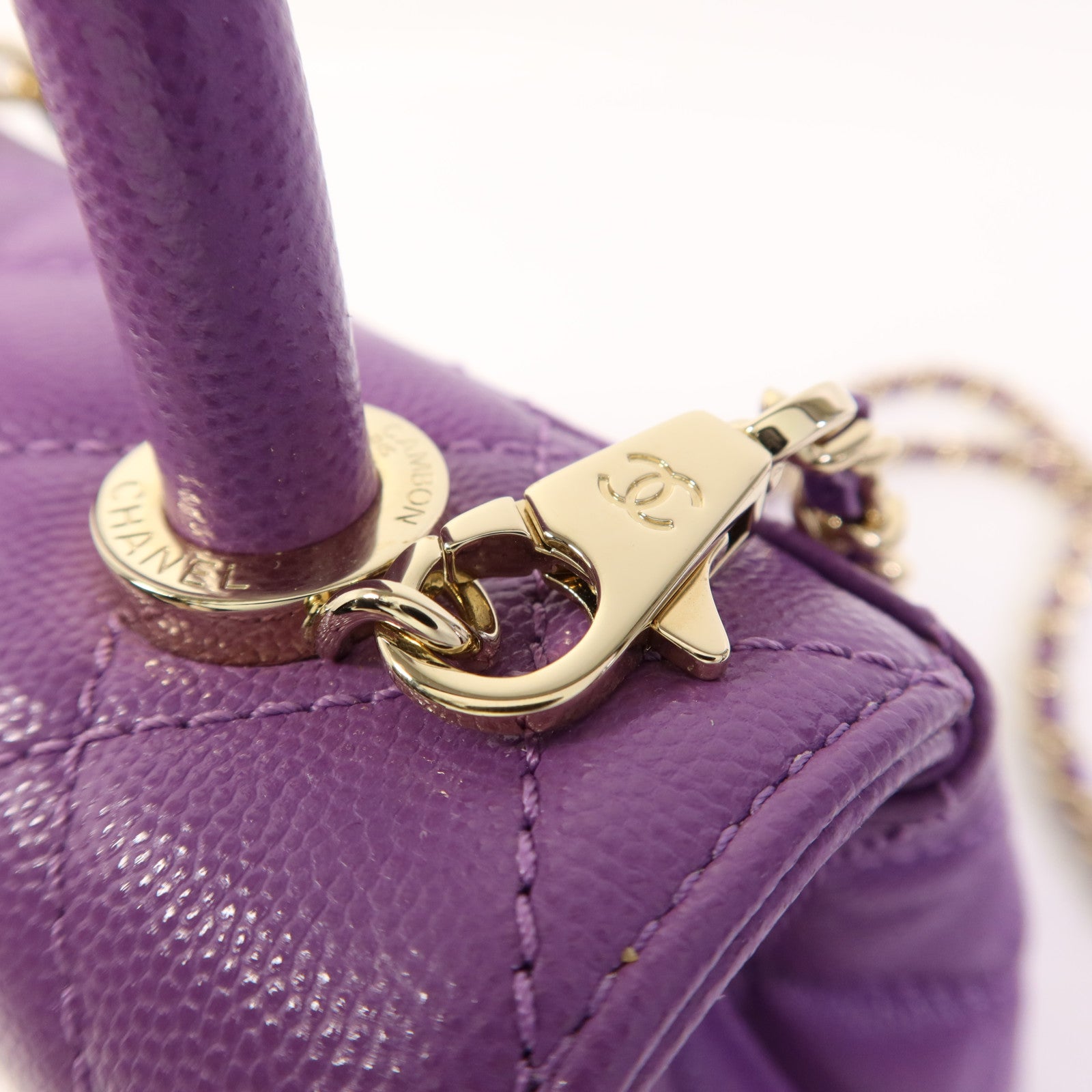 CHANEL 牛皮皮革Mini Coco Handle金扣手挽肩背兩用袋