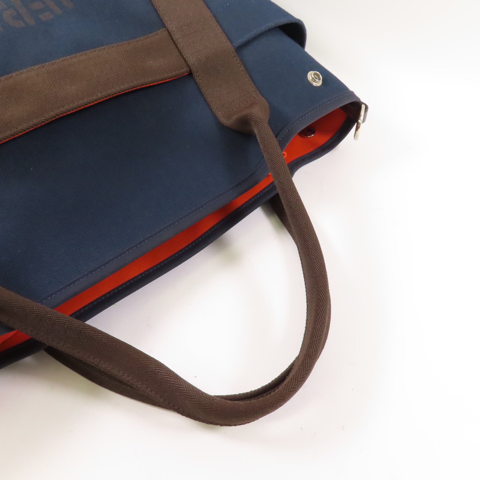 HERMES 【激減優惠】帆布Pansage Groom手挽肩背兩用袋Blue Navy/Feu
