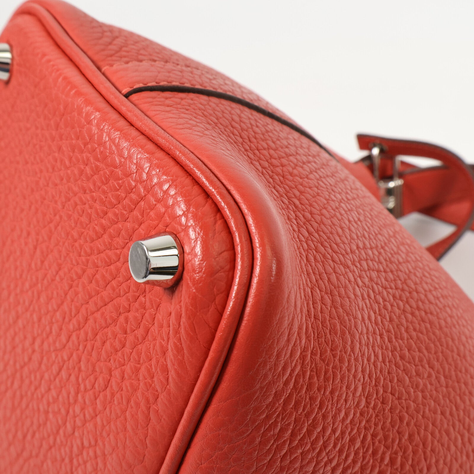 HERMES Clemence皮革Picotin PM手挽袋Rouge Pivoine