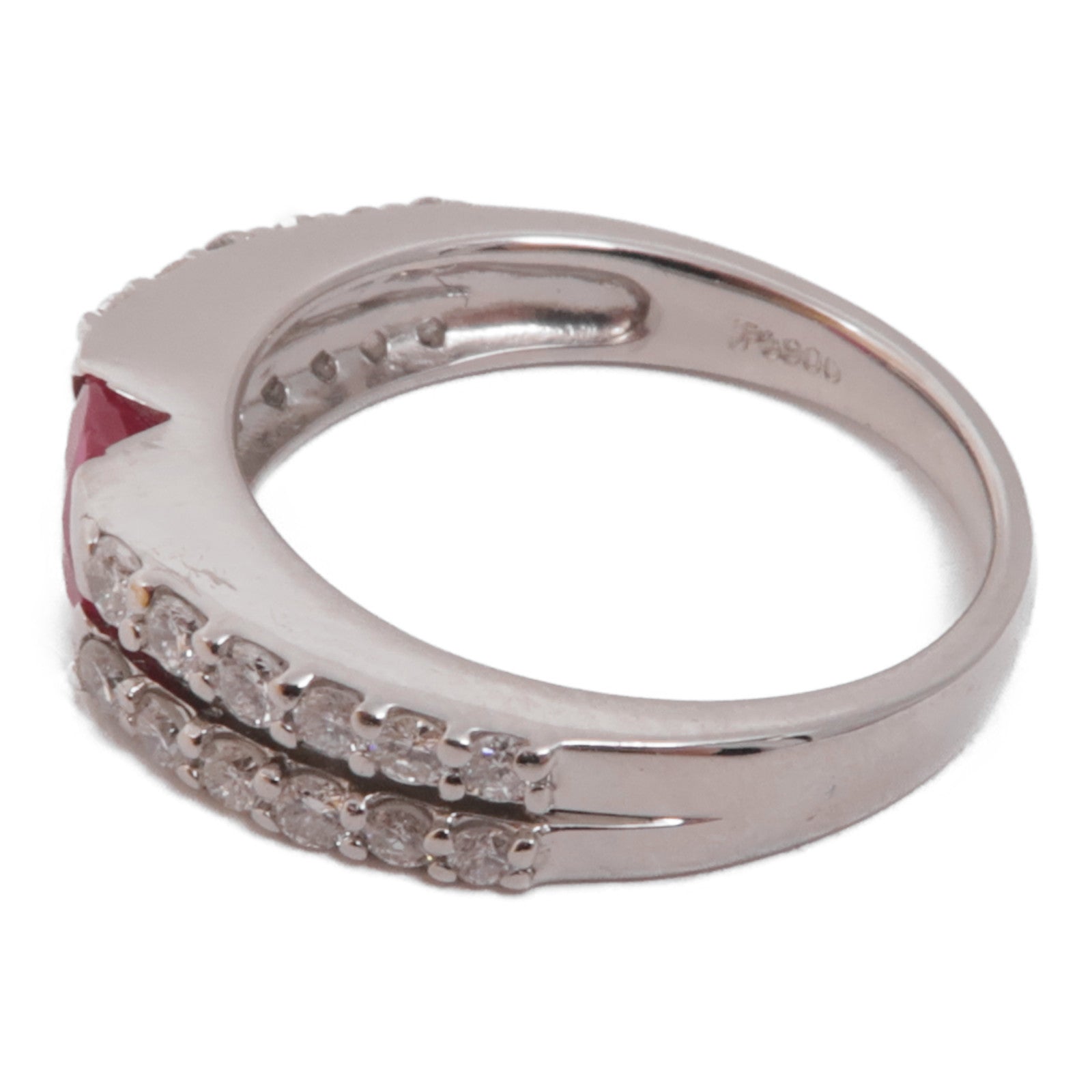 JEWELRY 【激減優惠】JEWELRY PT900鉑金/紅寶石/鑽石Ruby/Diamond Ring戒指US#6.5