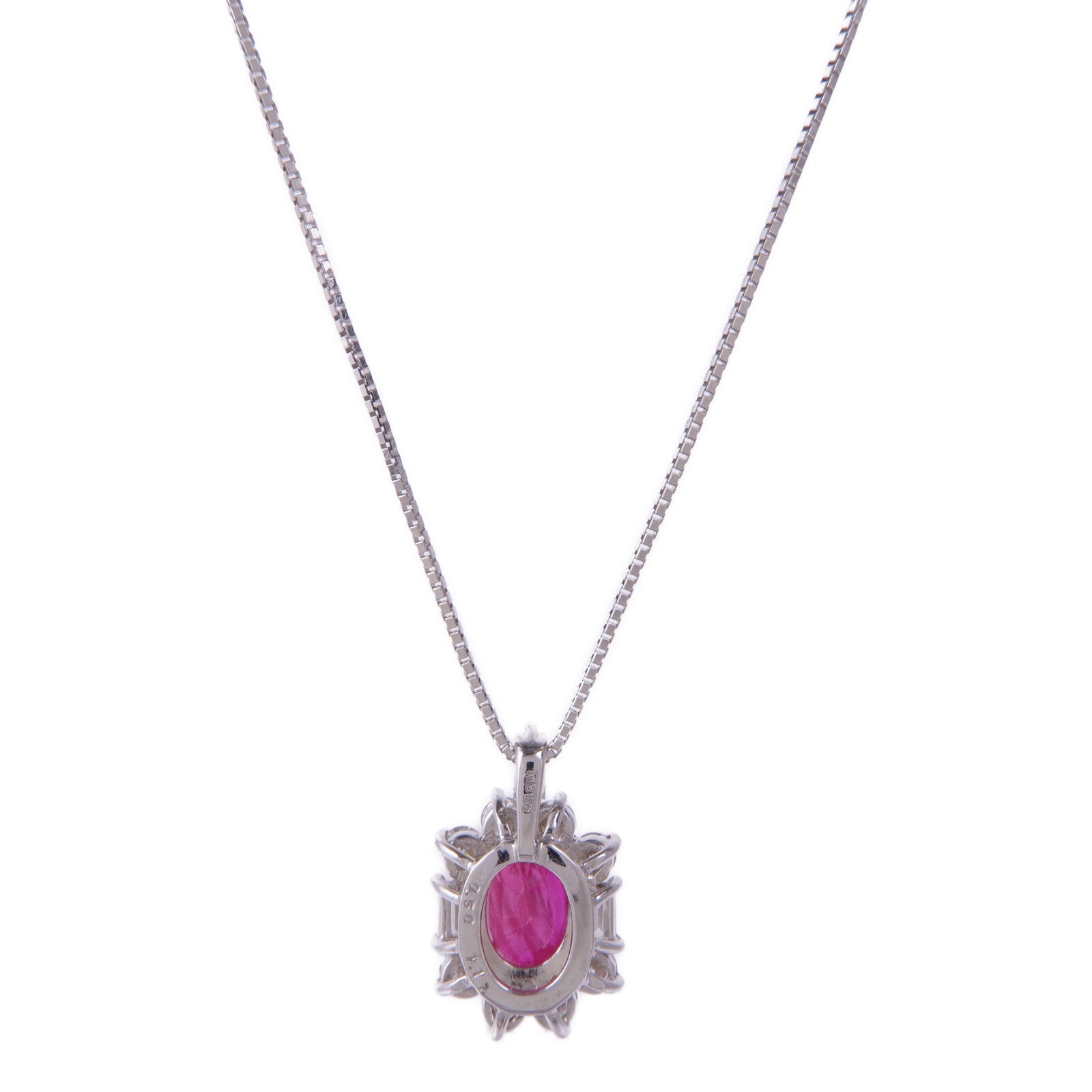 JEWELRY 【激減優惠】18K白金Ruby Diamond Necklace紅寶石/鑽石項鍊